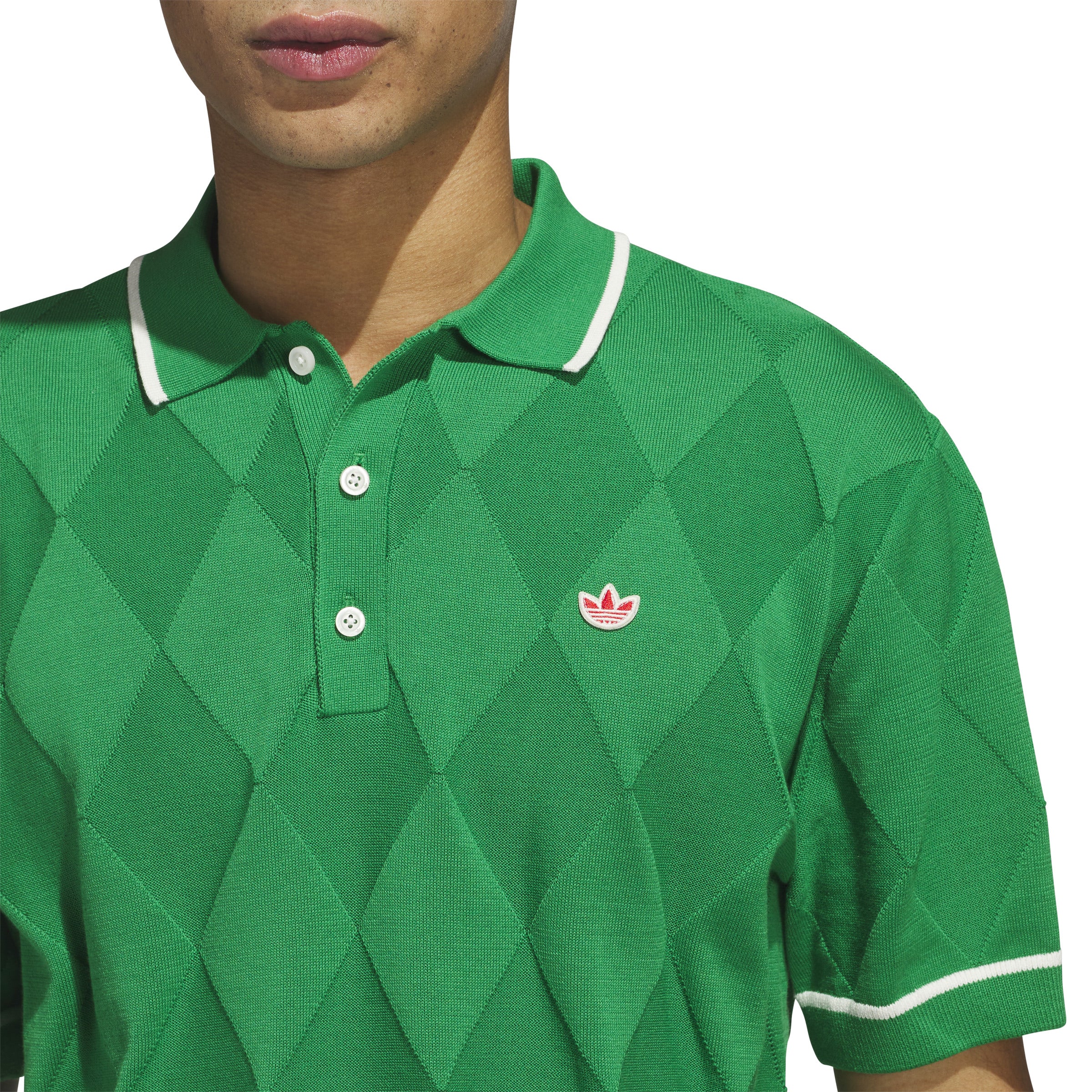 Adidas Golf Originals Argyle Knit Polo Shirt - Image 4