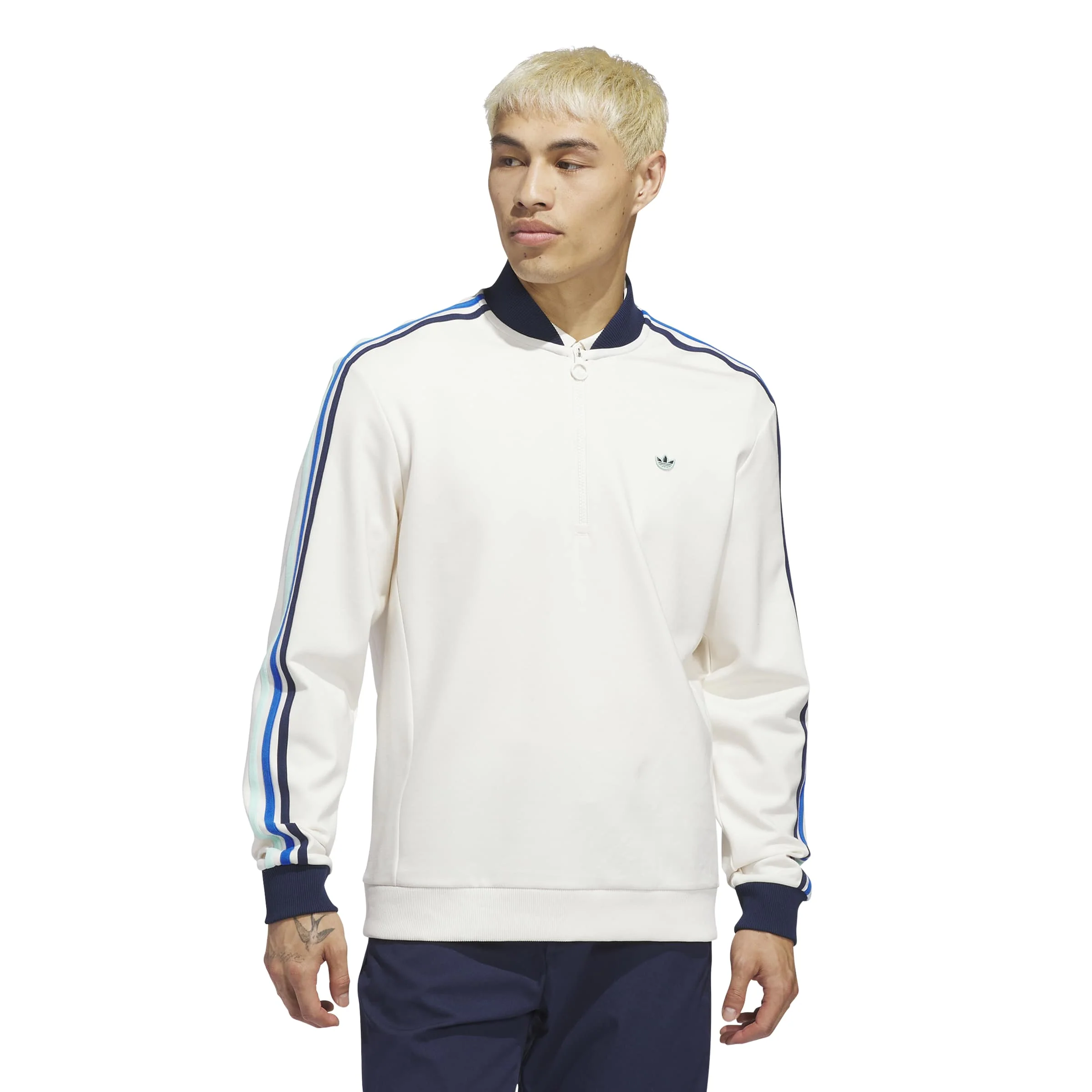Adidas Golf Mens Originals 3-Stripes 1/4 Zip Sweatshirt - Image 2