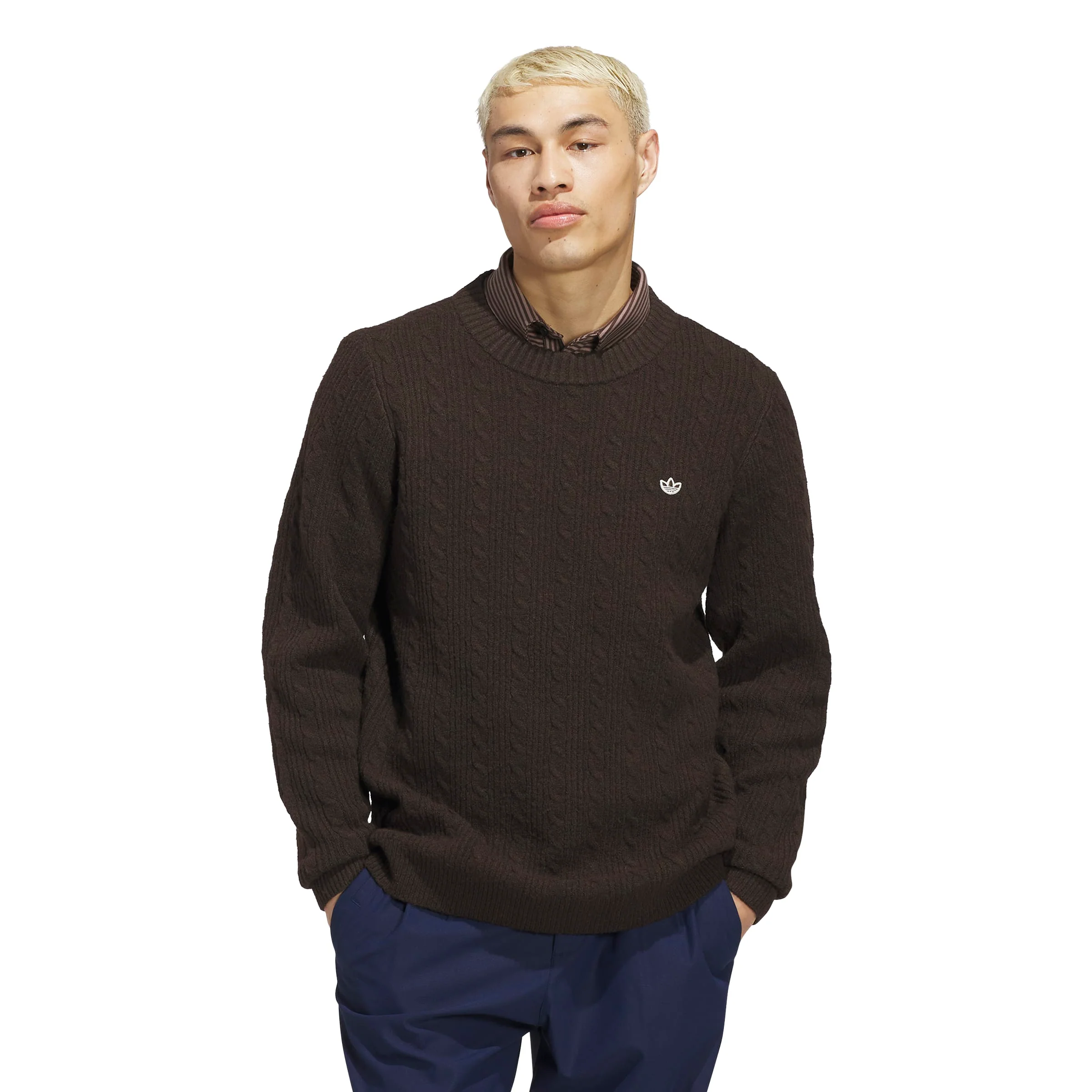 Adidas Golf Mens Originals Cableknit Sweatshirt - Image 2