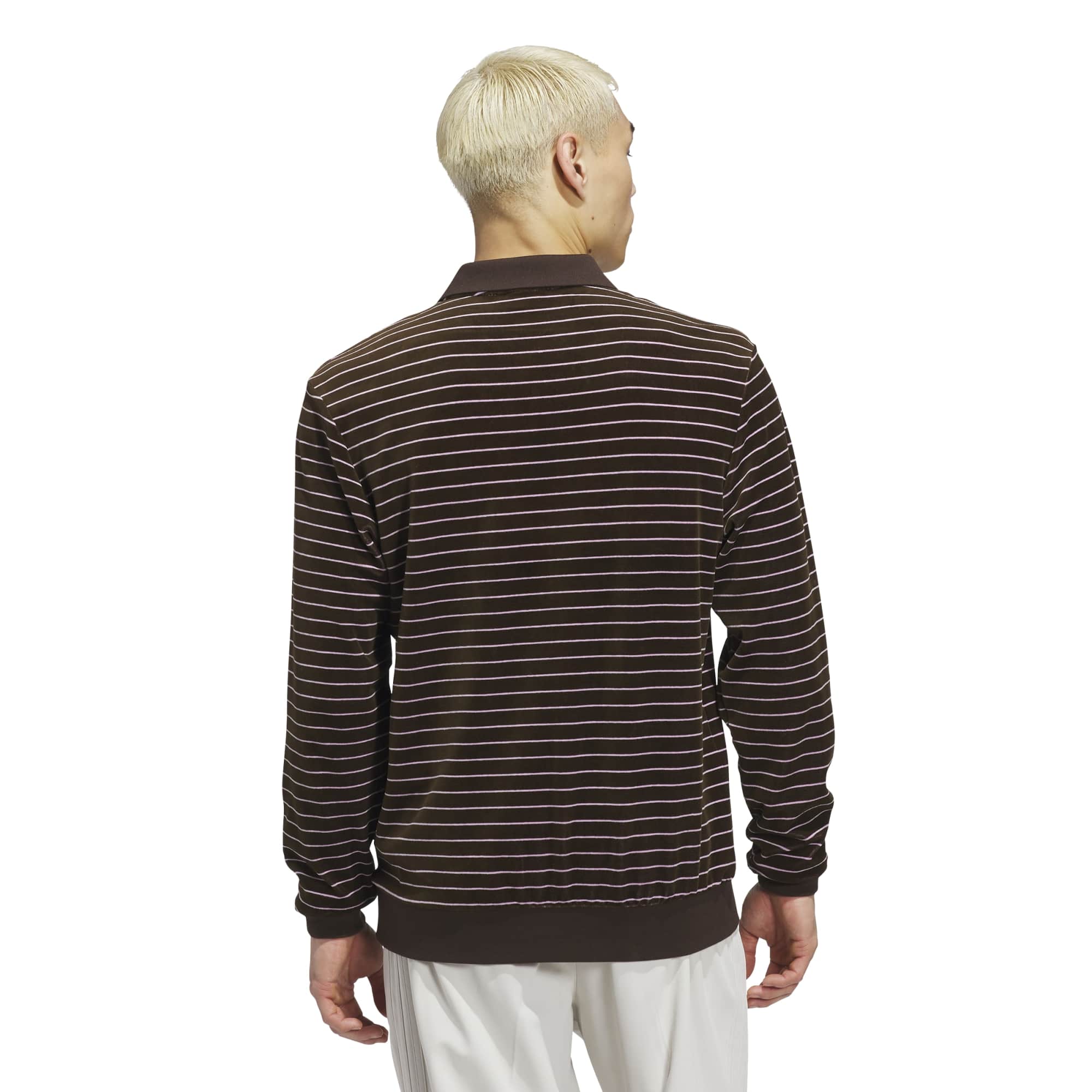 Adidas Golf Mens Originals Velour Long Sleeve Polo Shirt - Image 3