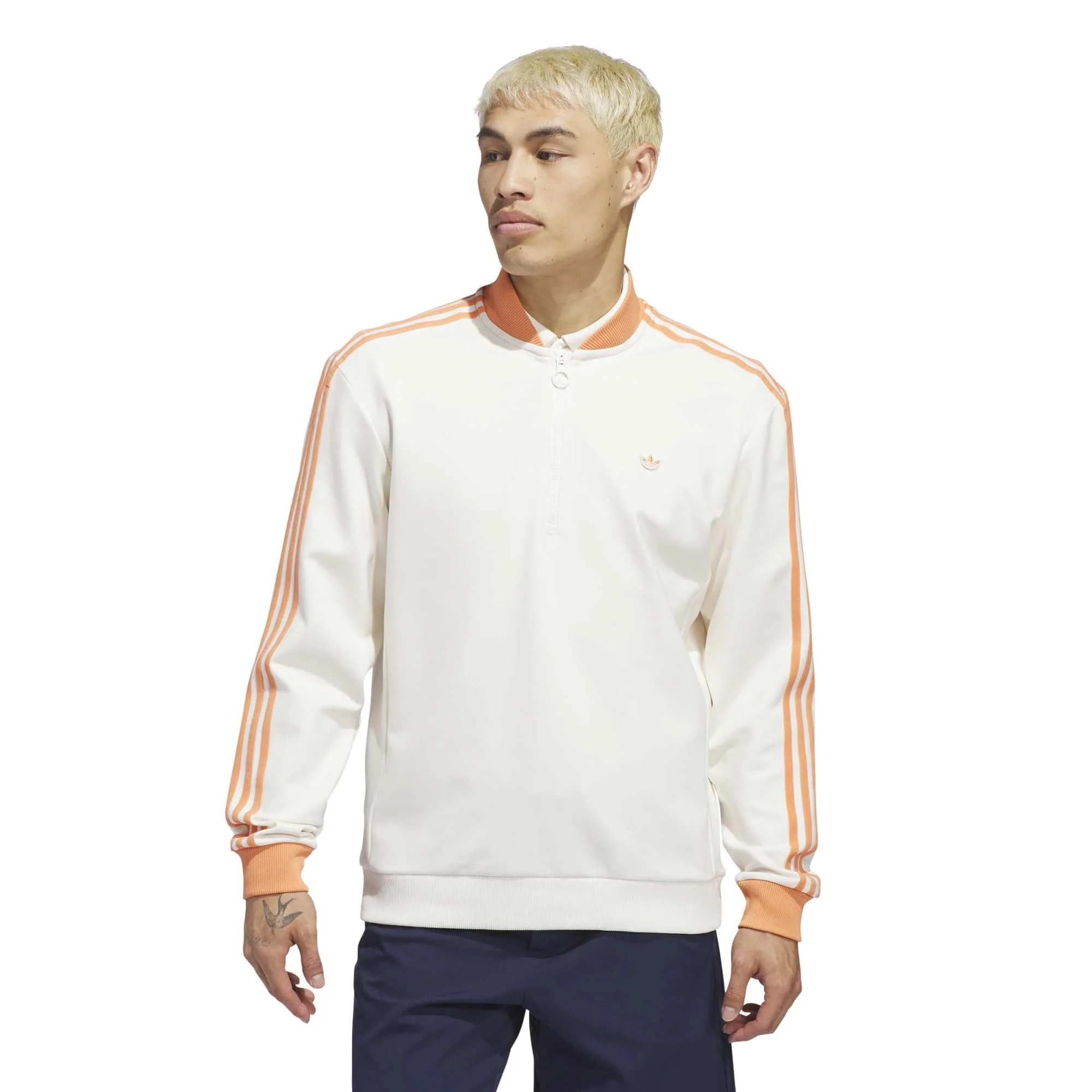 Adidas Golf Mens Originals 3-Stripes 1/4 Zip Sweatshirt - Image 2