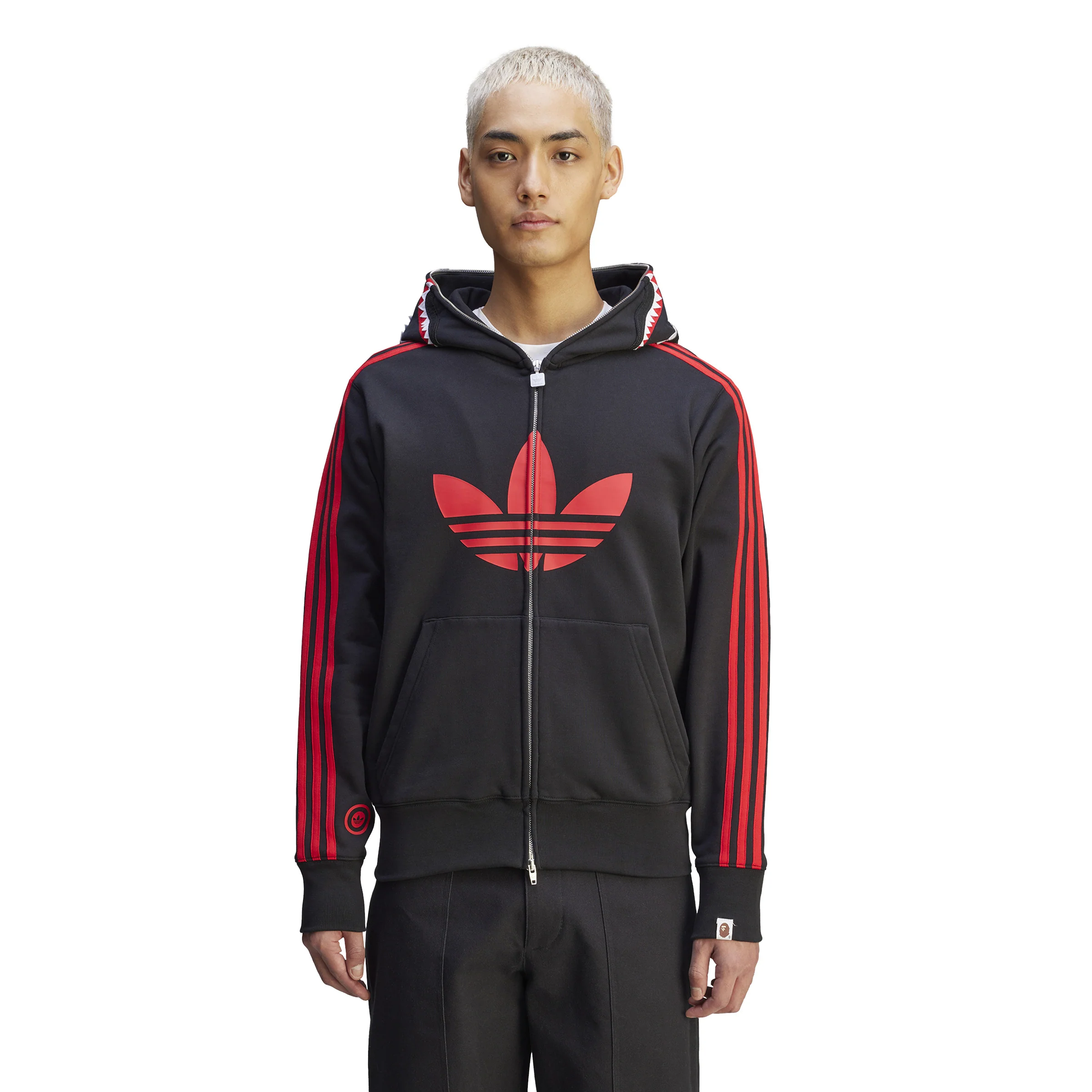 Adidas x Bape Mens Shark Full-Zip Hoodie - Image 2