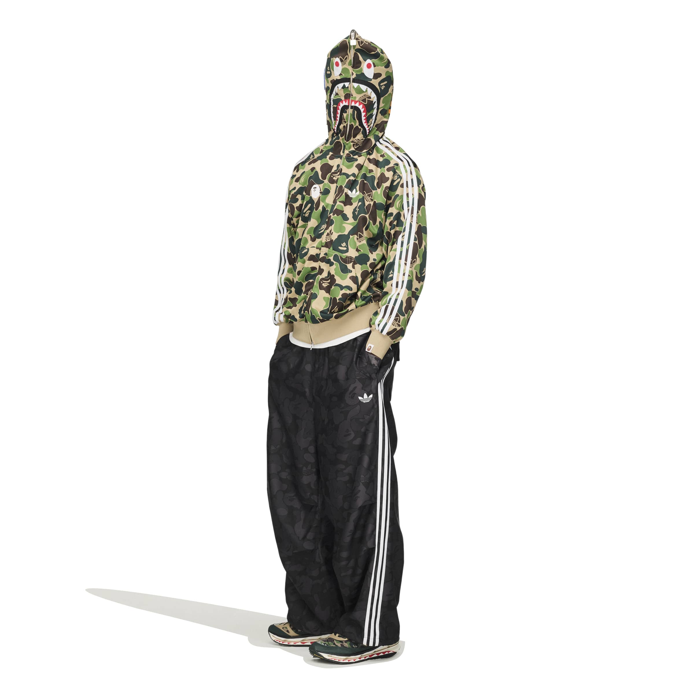 Adidas x Bape Mens Shark Track Hoodie Jacket - Image 4