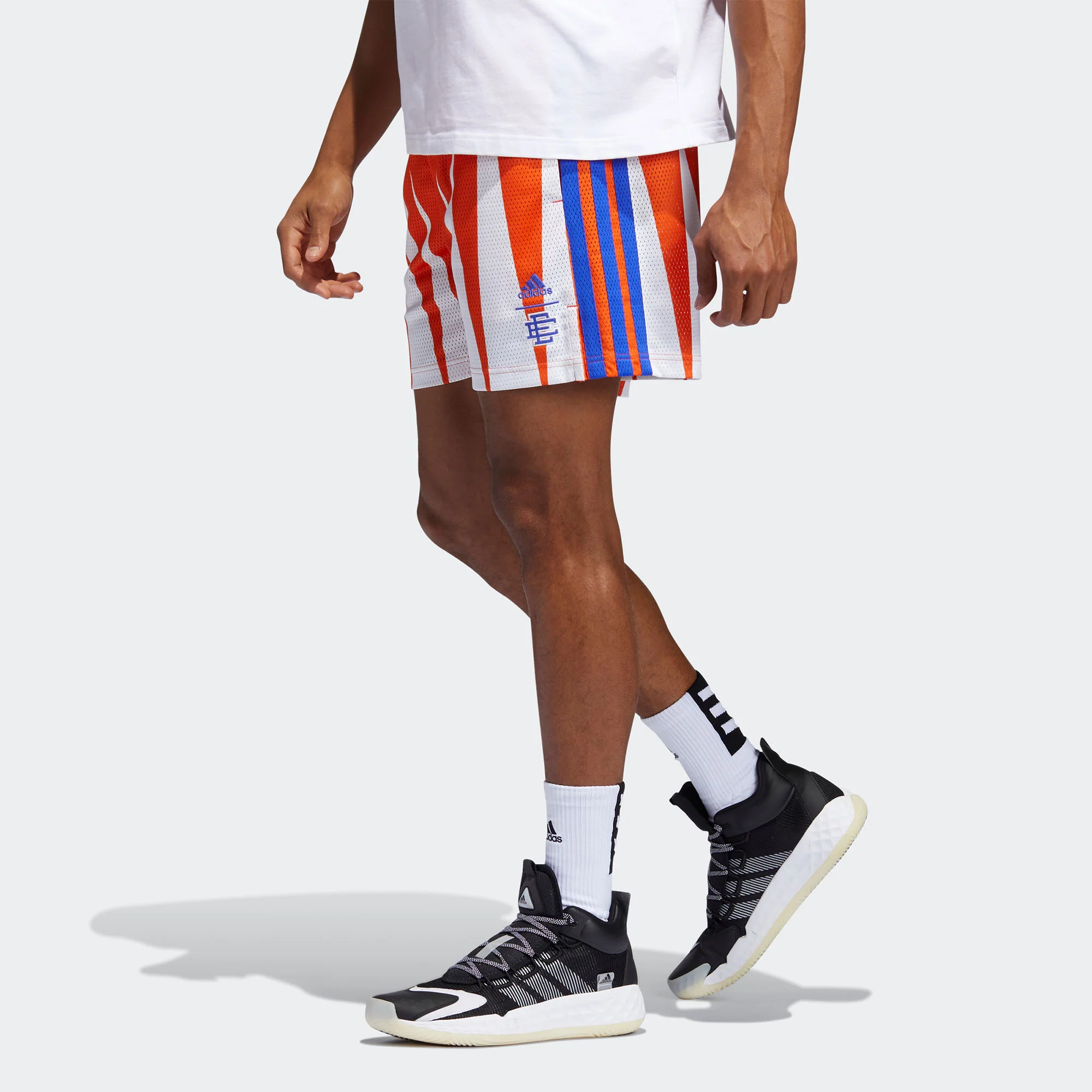 Adidas x Eric Emanuel Mens Hoops Summer Short 'Team Orange' - Image 2