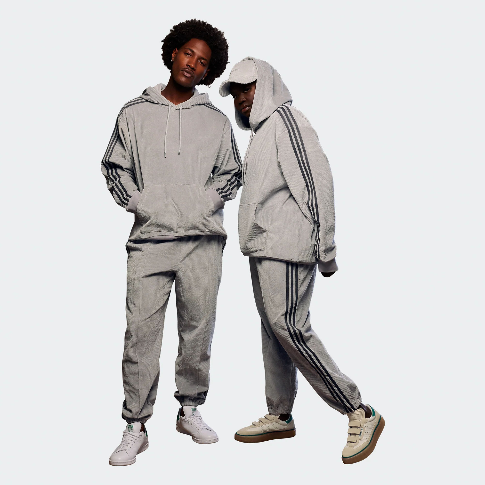 Adidas x Ivy Park Corduroy Hoodie 'Grey' - Image 2