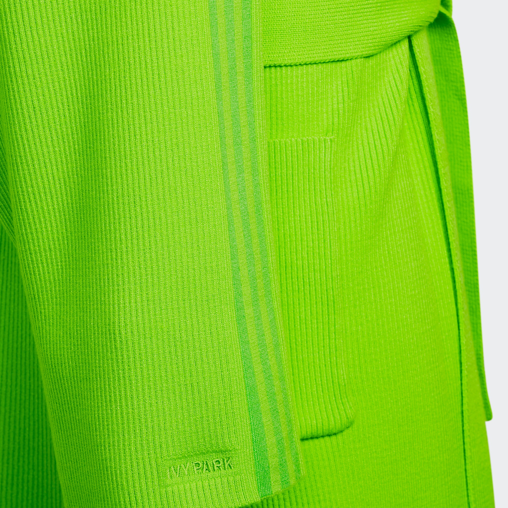 Adidas x Ivy Park Womens Knit Rib Robe 'Solar Slime' - Image 4