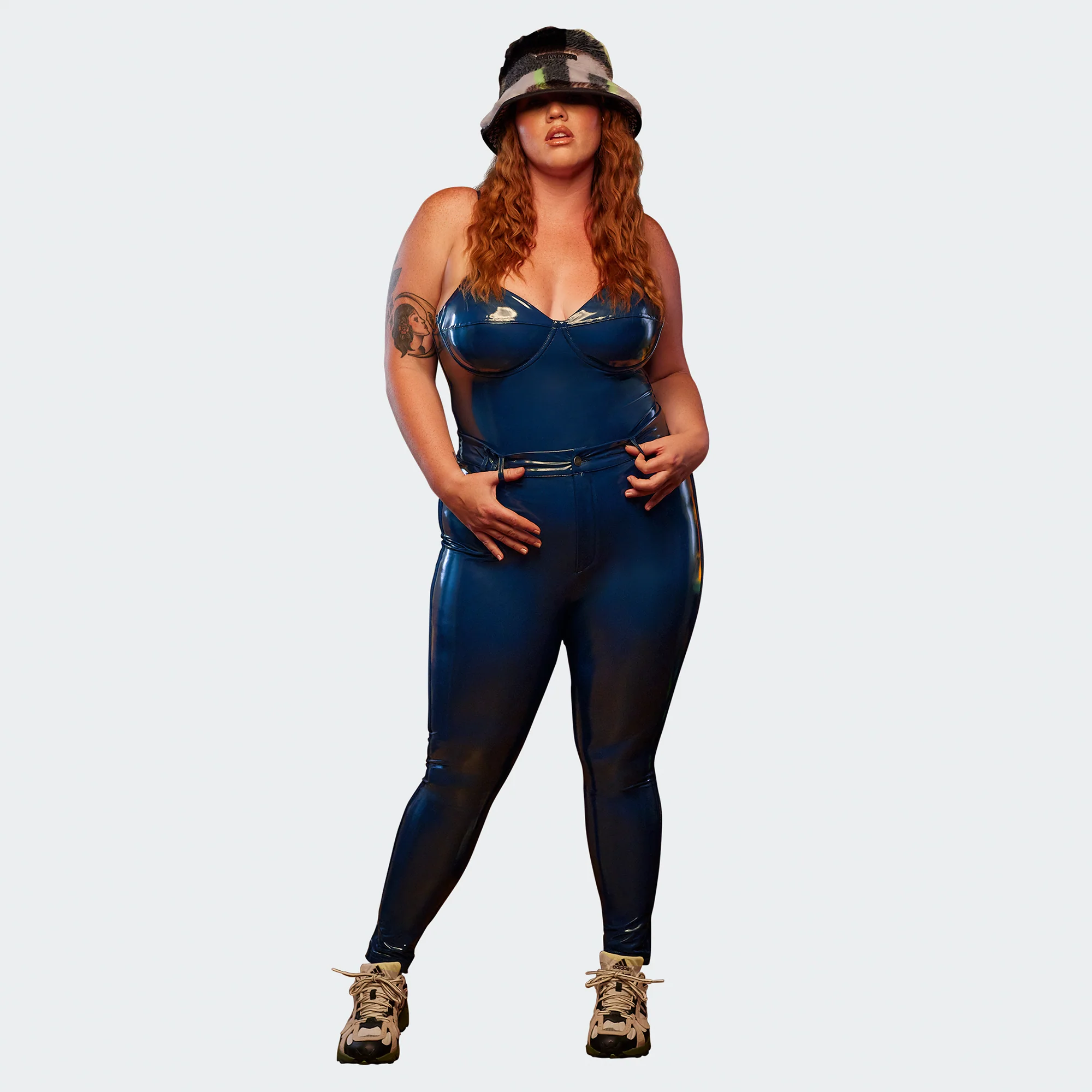 Adidas x Ivy Park Womens Latex Pant 'Dark Blue' - Image 2