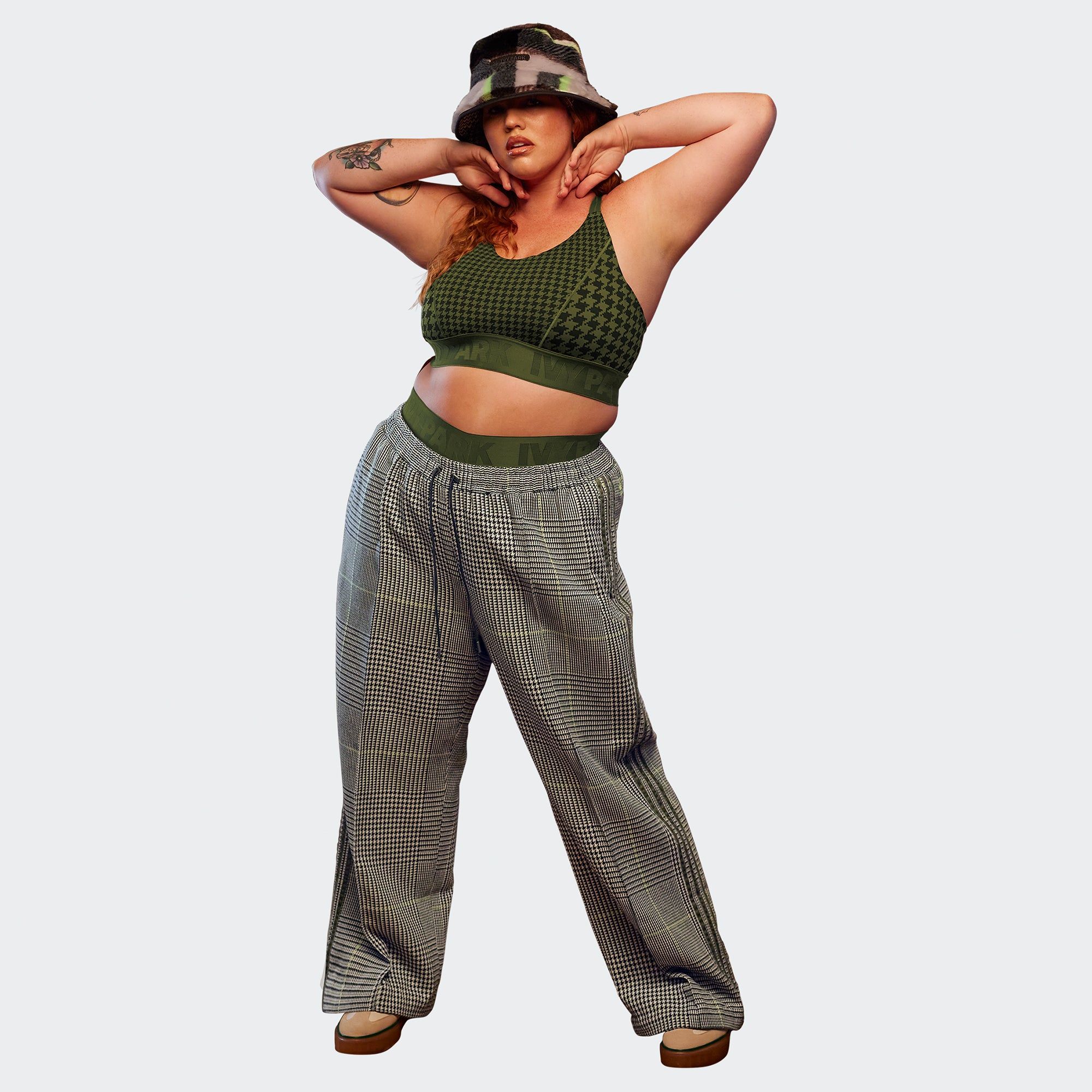 Adidas x Ivy Park Womens Strappy Low Support Bra 'Wild Pine/Black' - Image 2