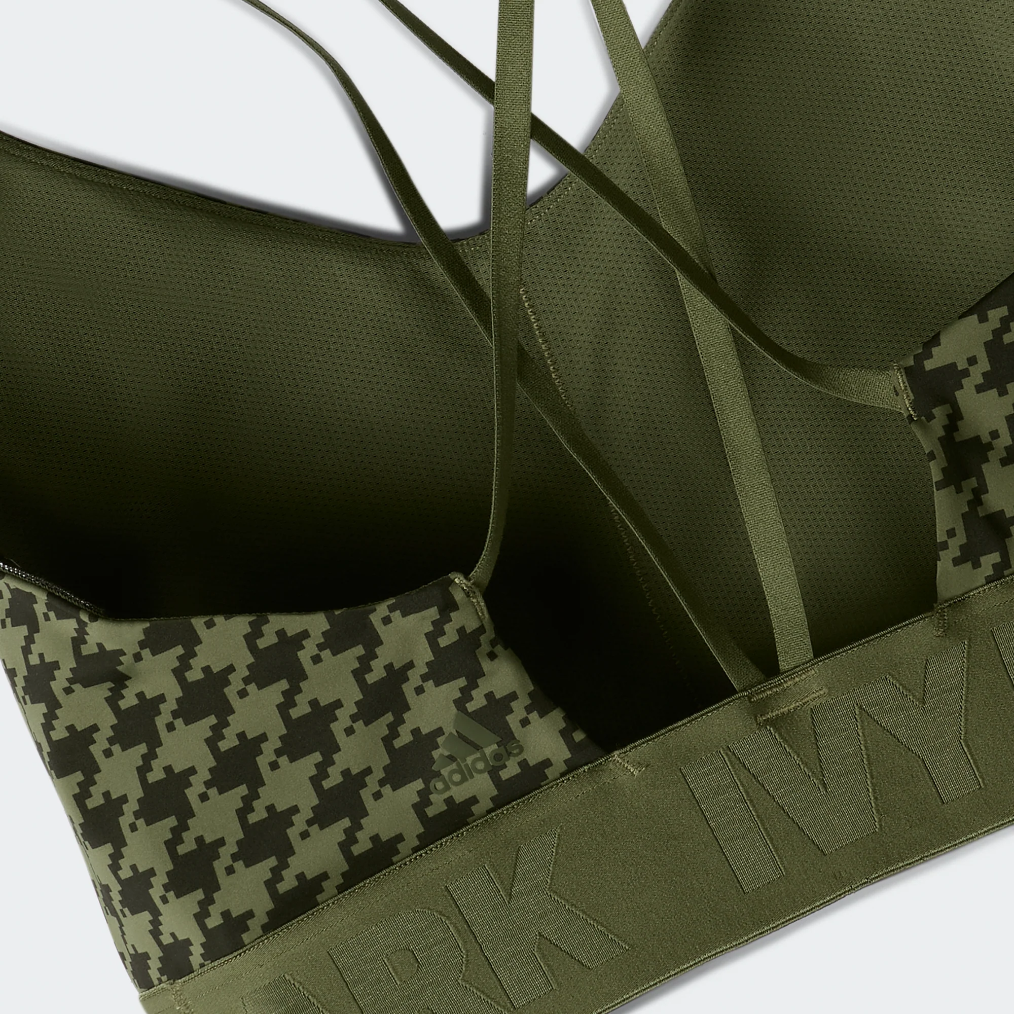 Adidas x Ivy Park Womens Strappy Low Support Bra 'Wild Pine/Black' - Image 4