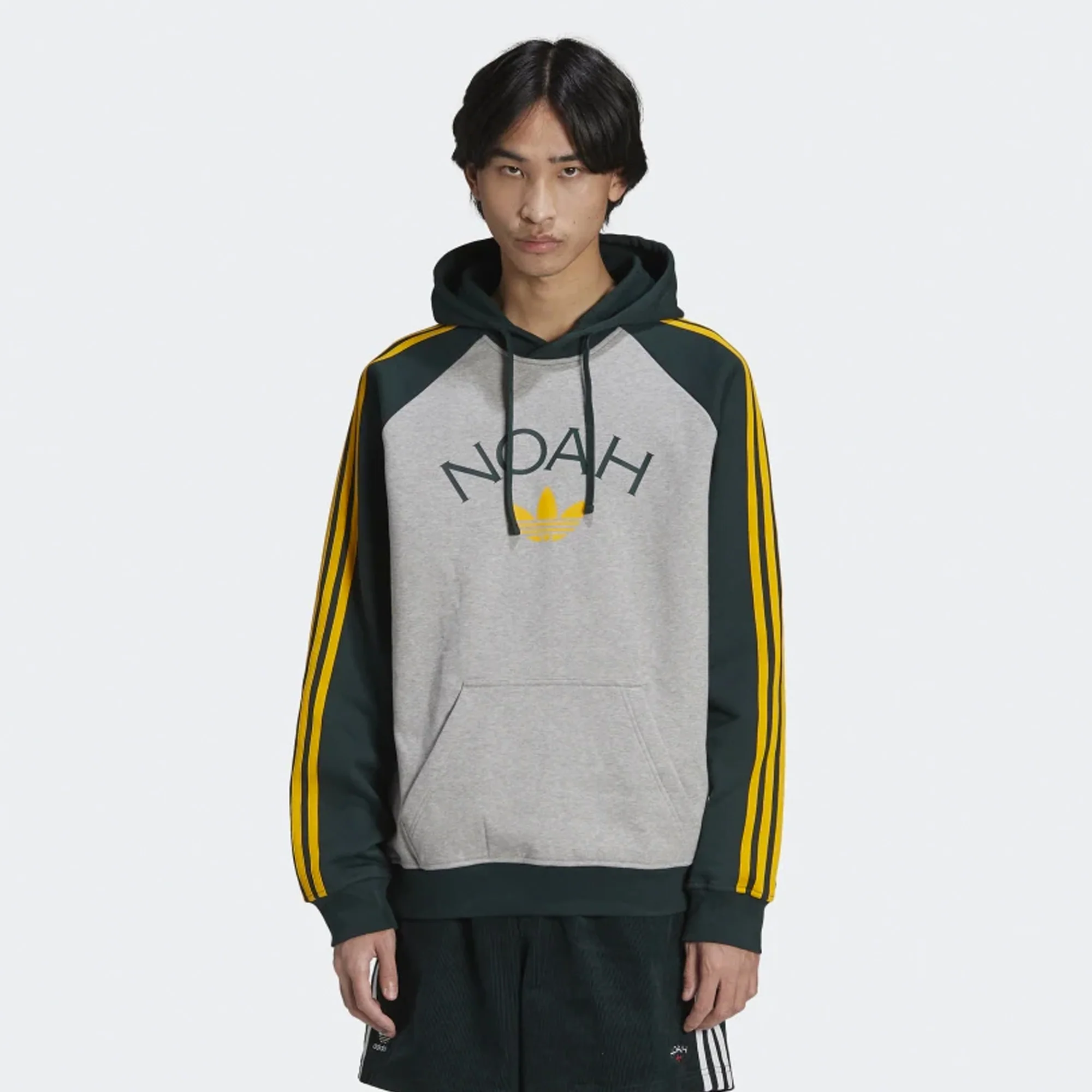 Adidas x Noah Mens 3S Hoody 'Mgrey/Grnnit' - Image 3