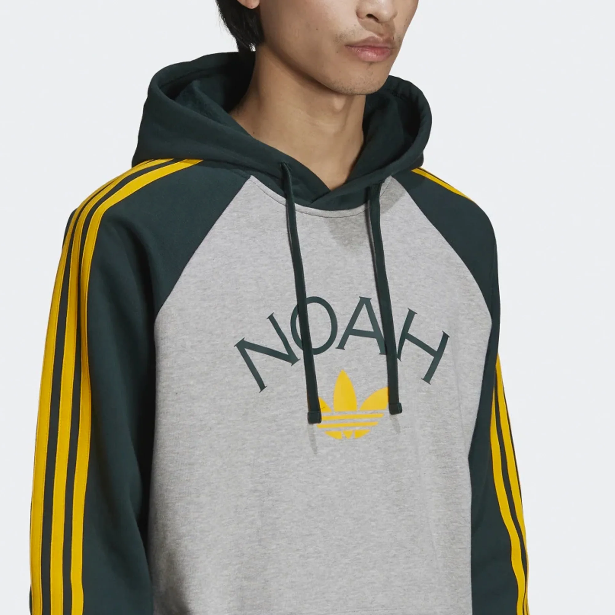 Adidas x Noah Mens 3S Hoody 'Mgrey/Grnnit' - Image 4