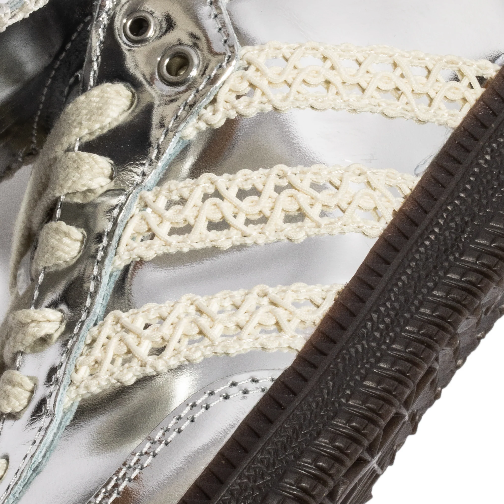 Adidas x Wales Bonner Silver Samba Shoes - Image 4