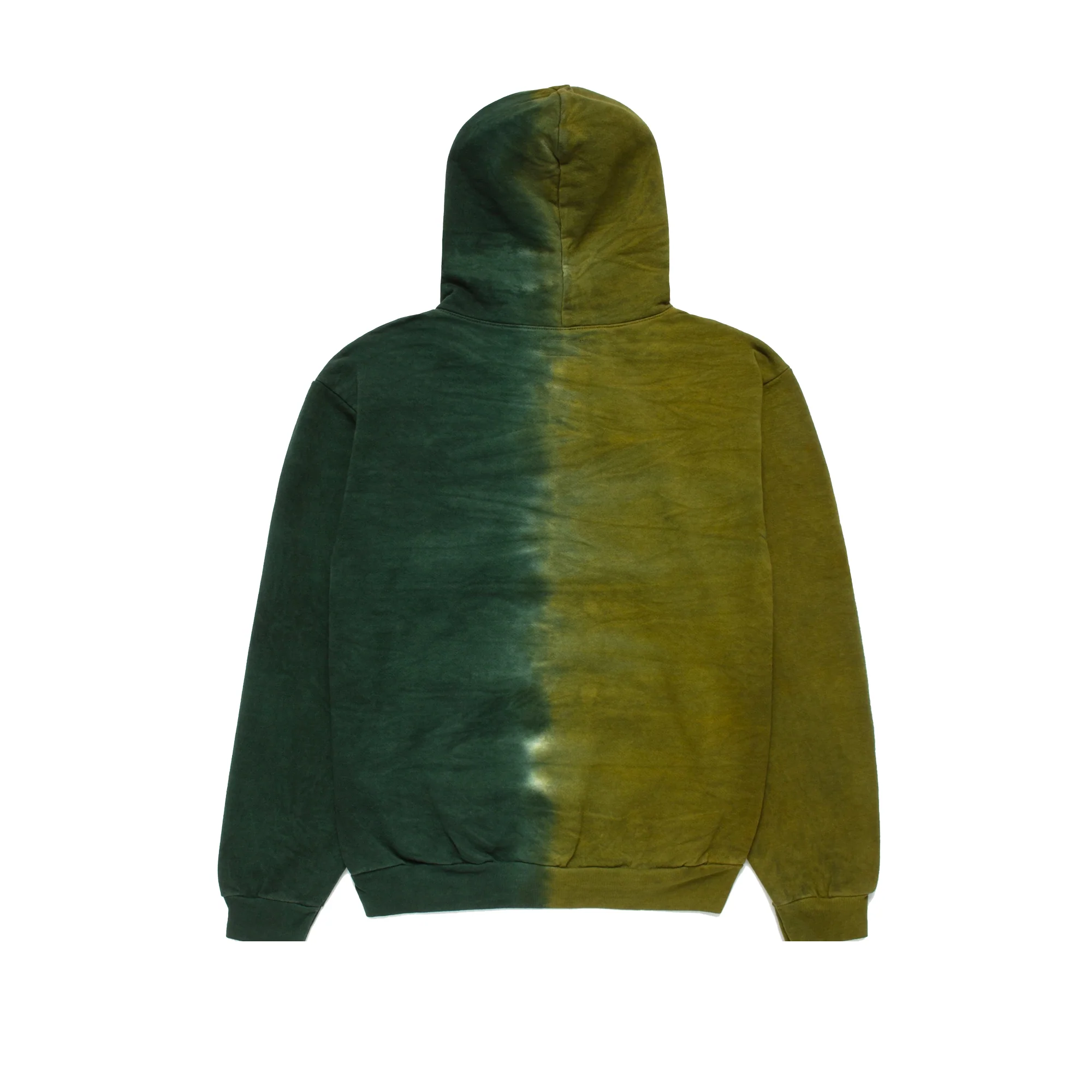 Afield Mens Duo Tone Puff Print Hoodie 'Green Tie Dye' - Image 2