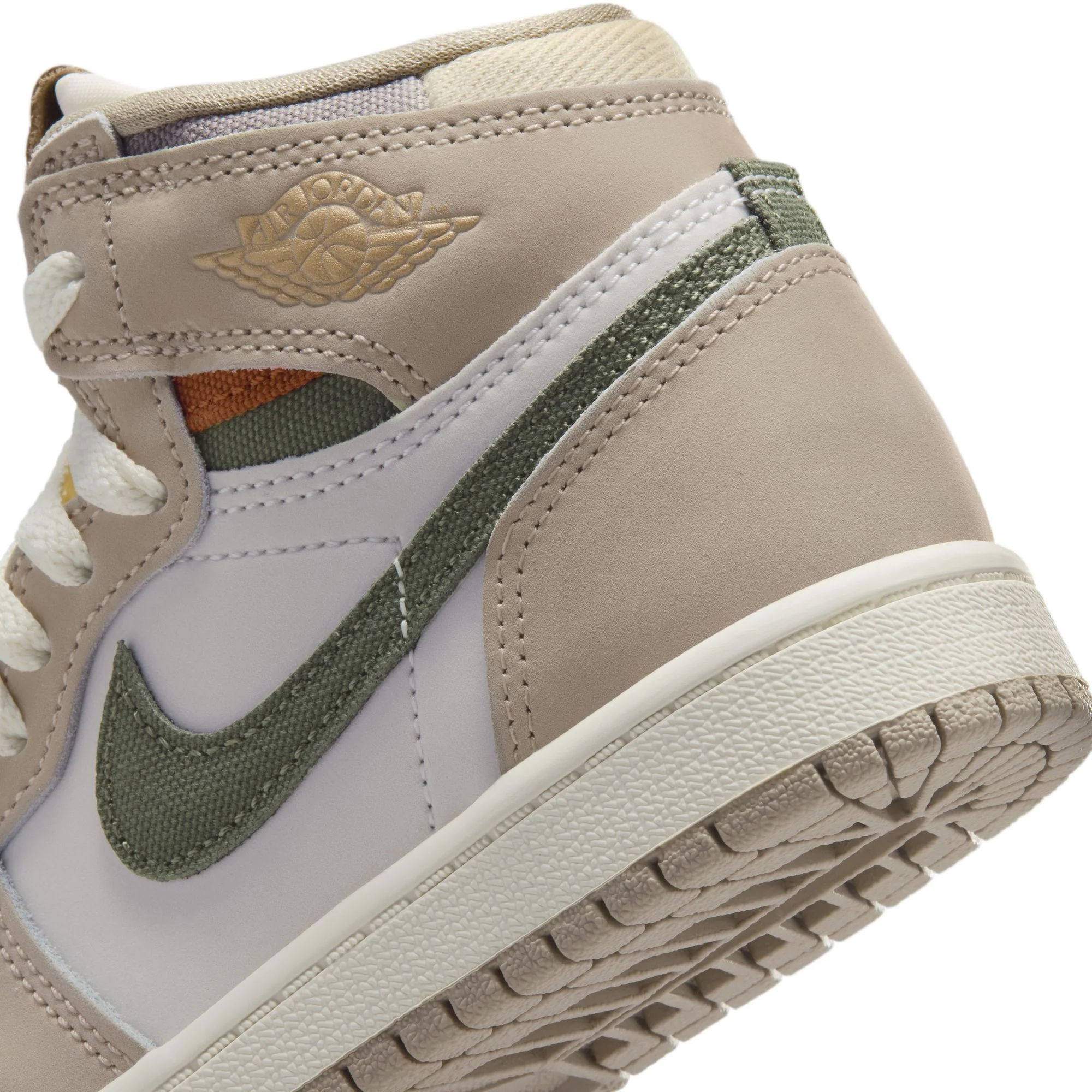 Air Jordan 1 Little Kids Retro High OG 'Workwear' Shoes - Image 4