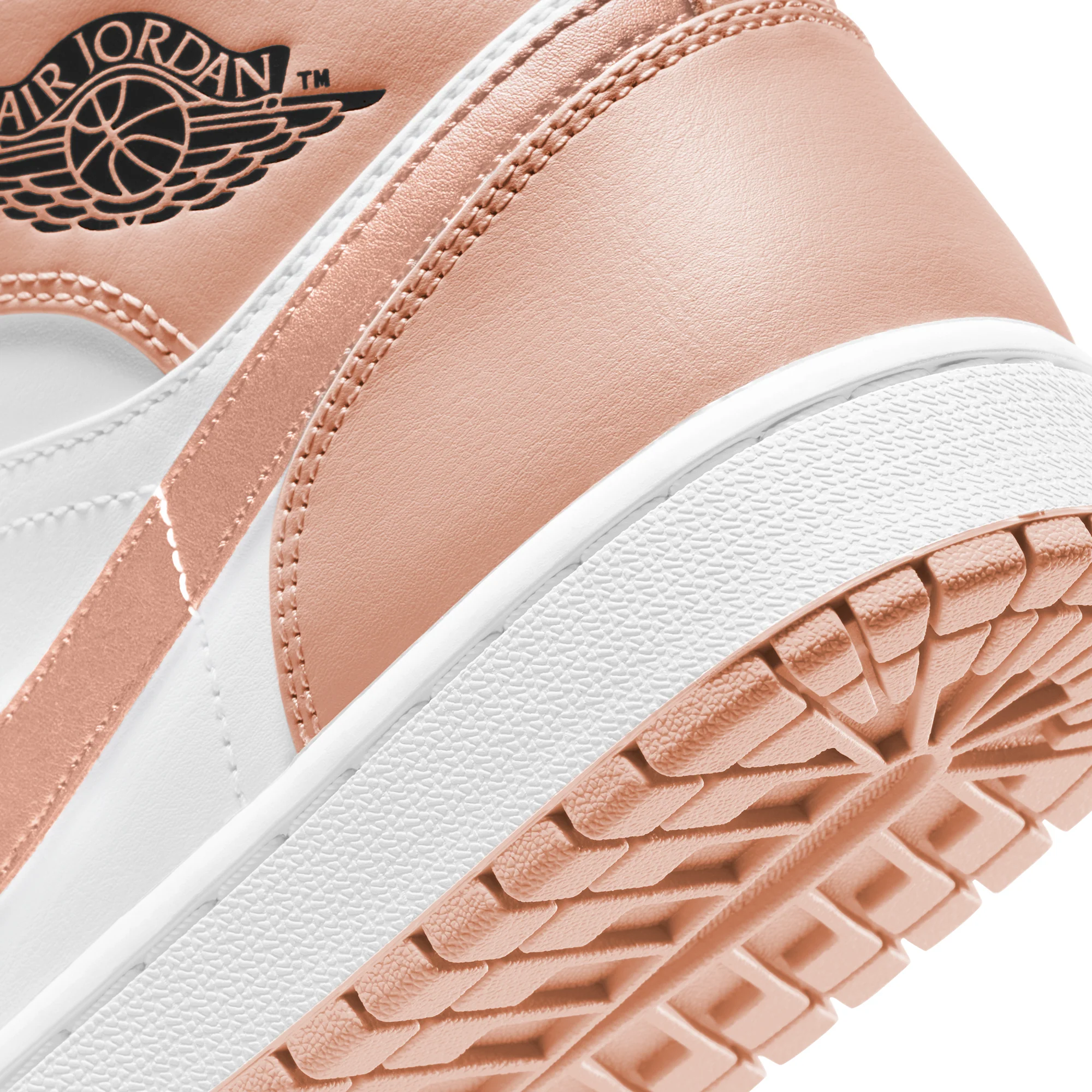 Air Jordan 1 Mens Mid Shoes 'White/Arctic Orange-Black' - Image 2