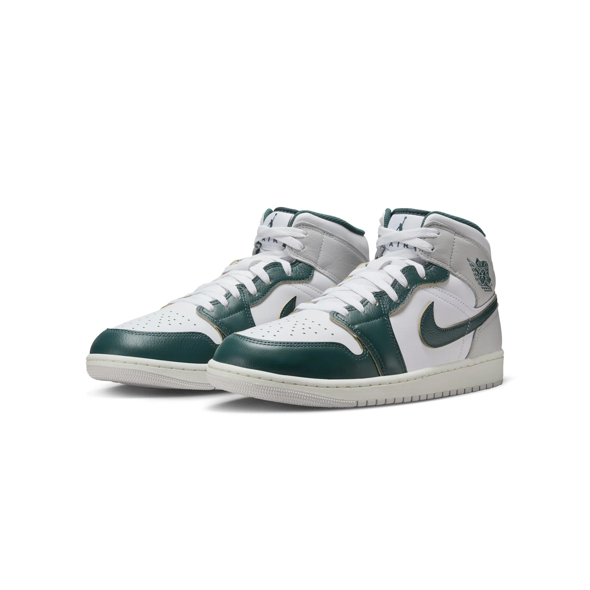 Air Jordan 1 Mens Mid Oxidized Green Shoes - Image 2