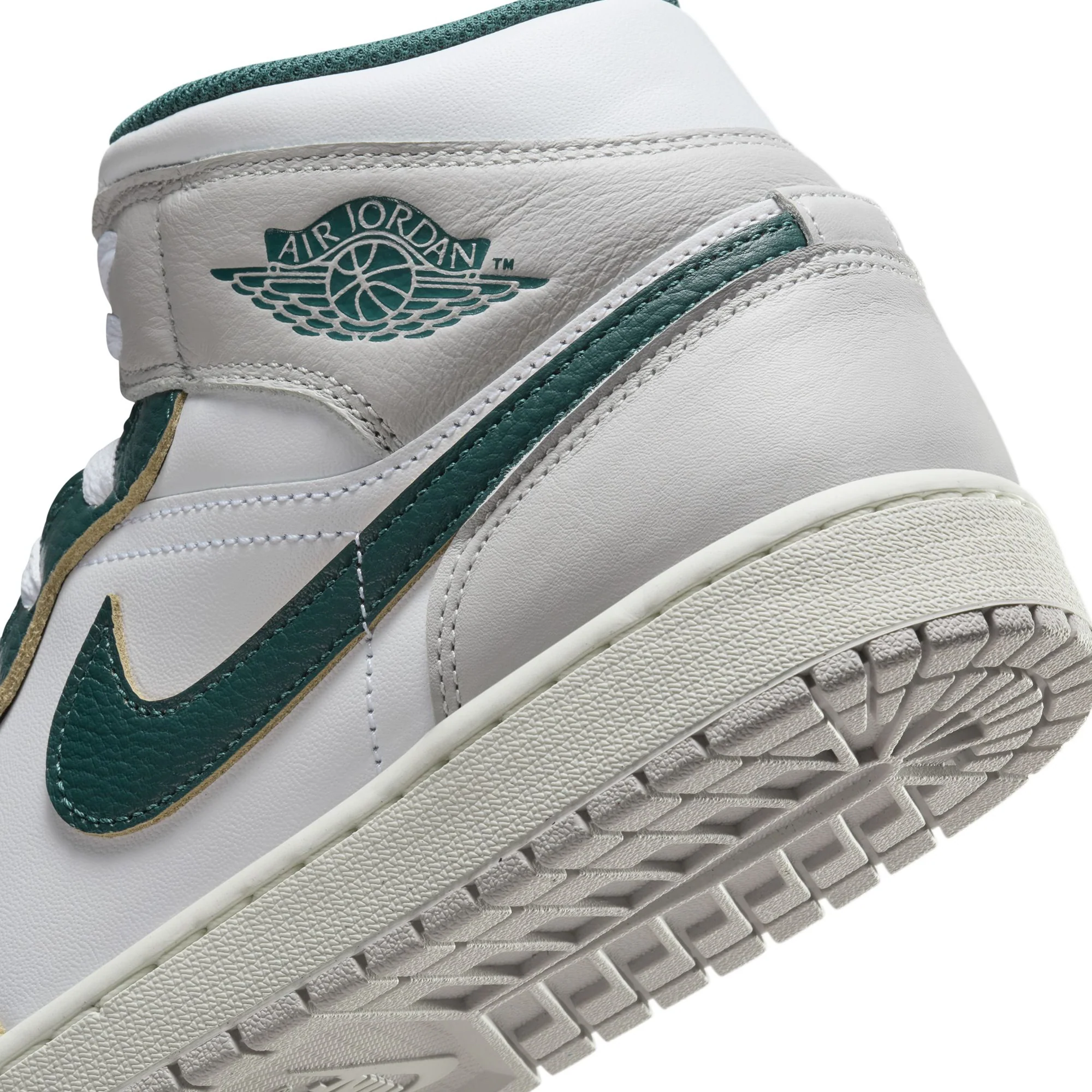 Air Jordan 1 Mens Mid Oxidized Green Shoes - Image 4