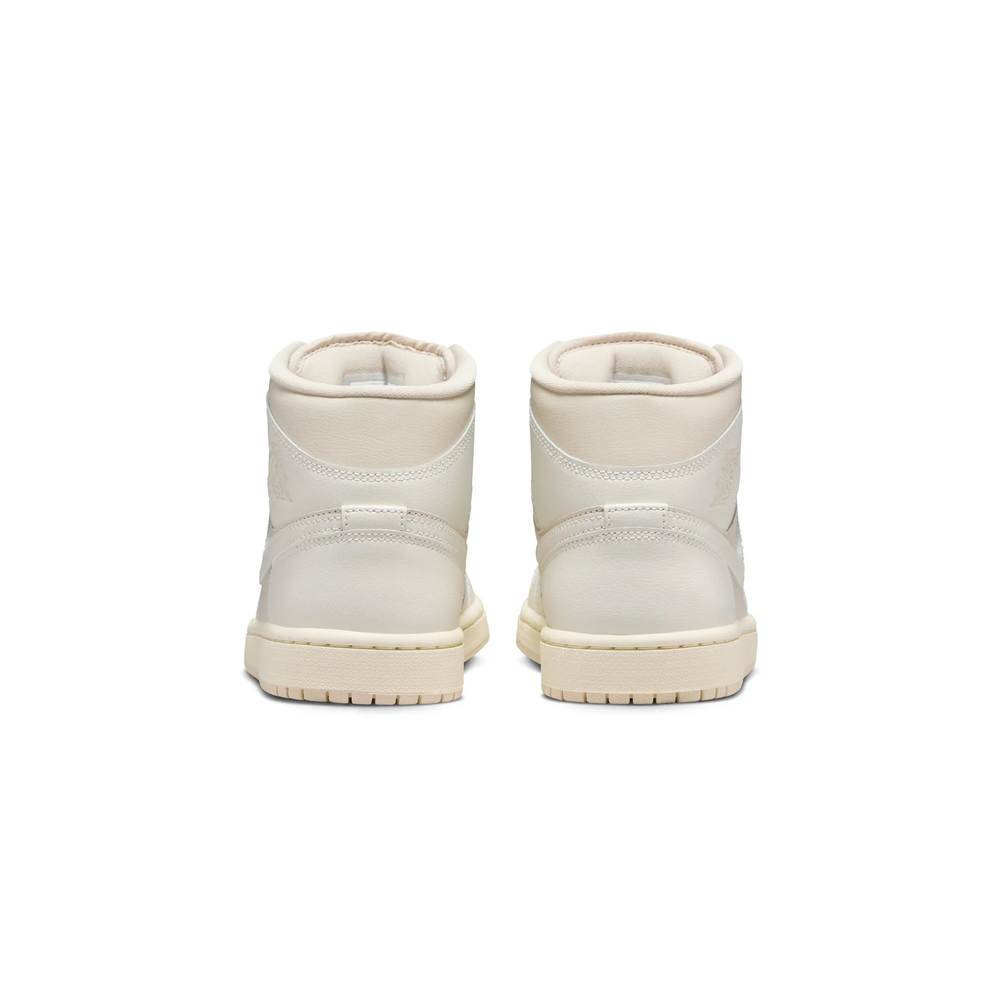 Air Jordan 1 Womens Mid "White/Light Tan" Shoes - Image 3