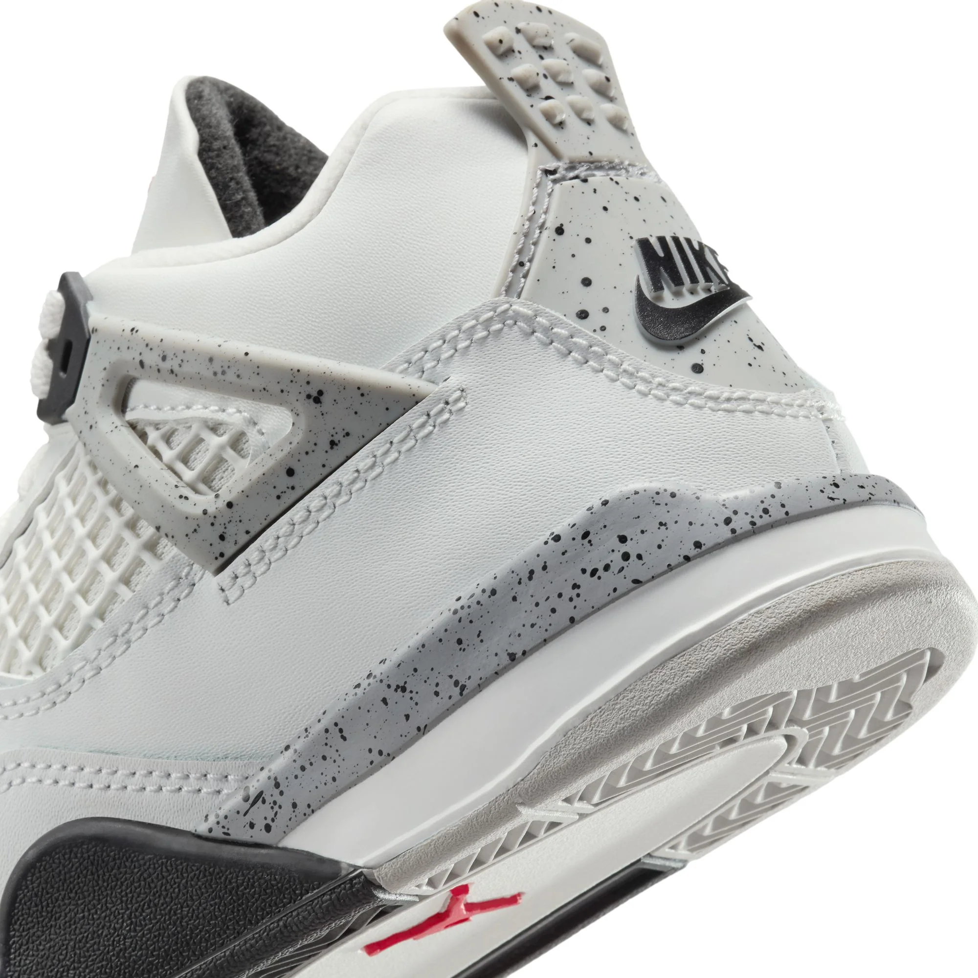 Air Jordan 4 Little Kids Retro "White Cement" Shoes - Image 4