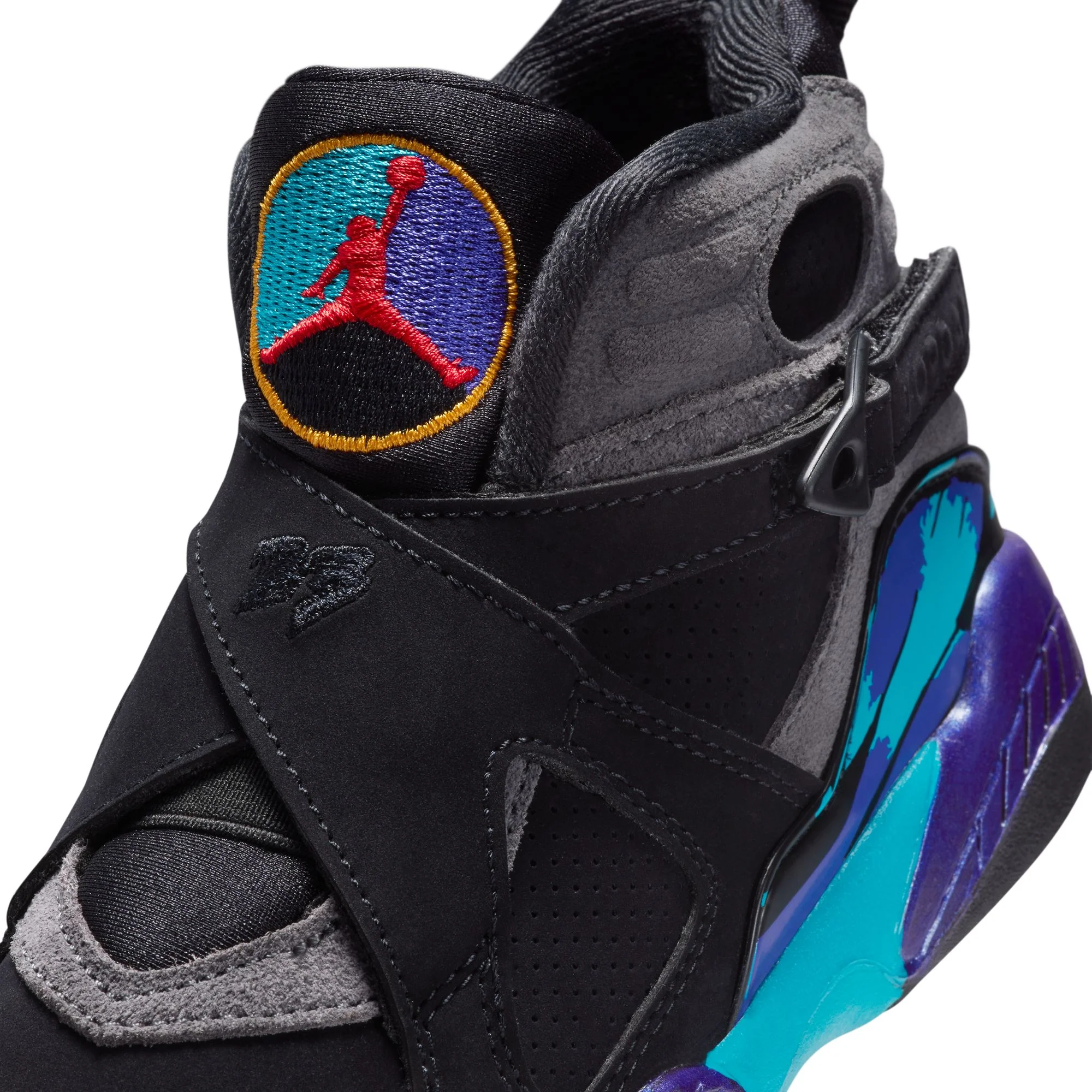 Air Jordan 8 Little Kids Retro "Aqua" Shoes - Image 4
