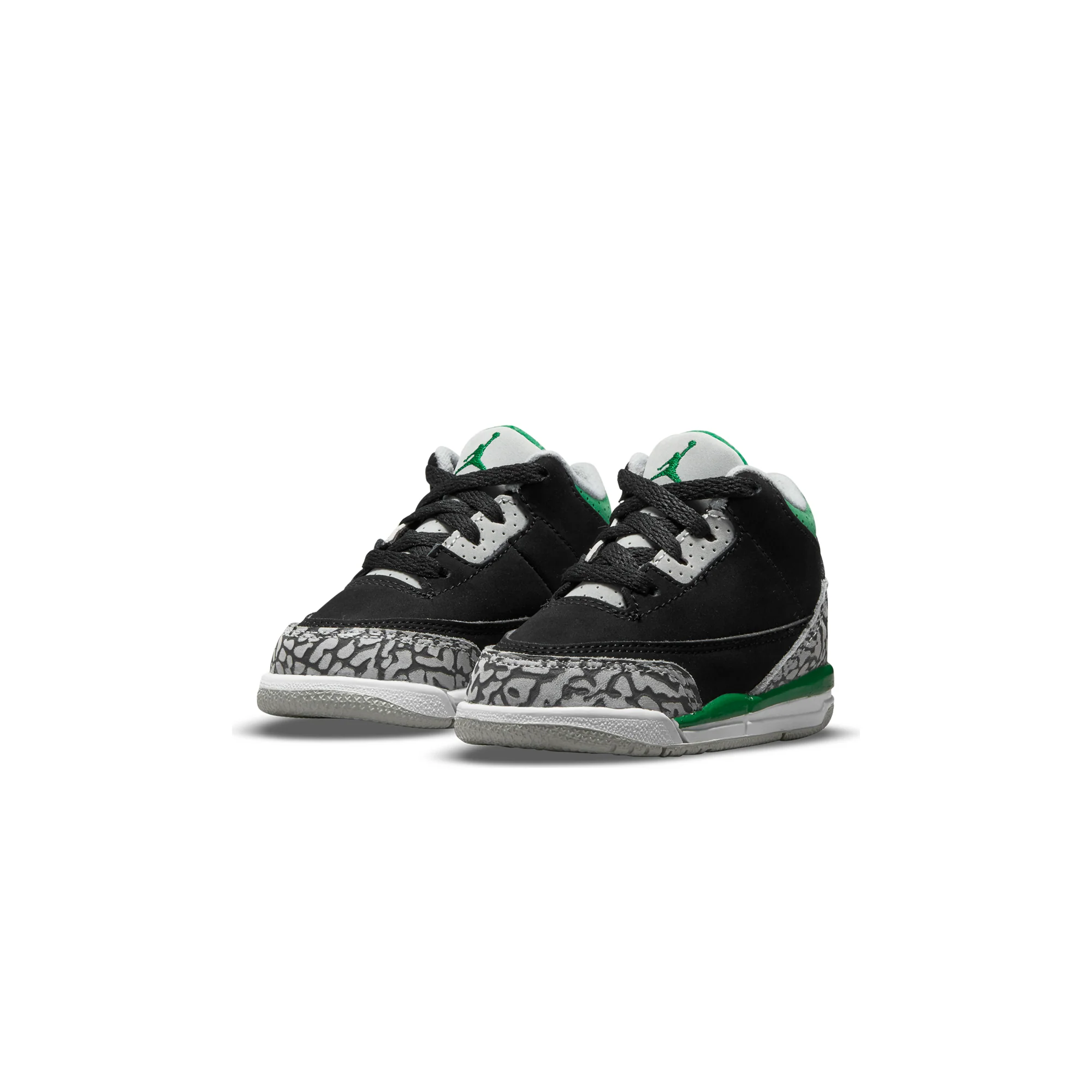 Air Jordan Infants Retro 3 TD Shoes 'Black/Pine Green' - Image 2