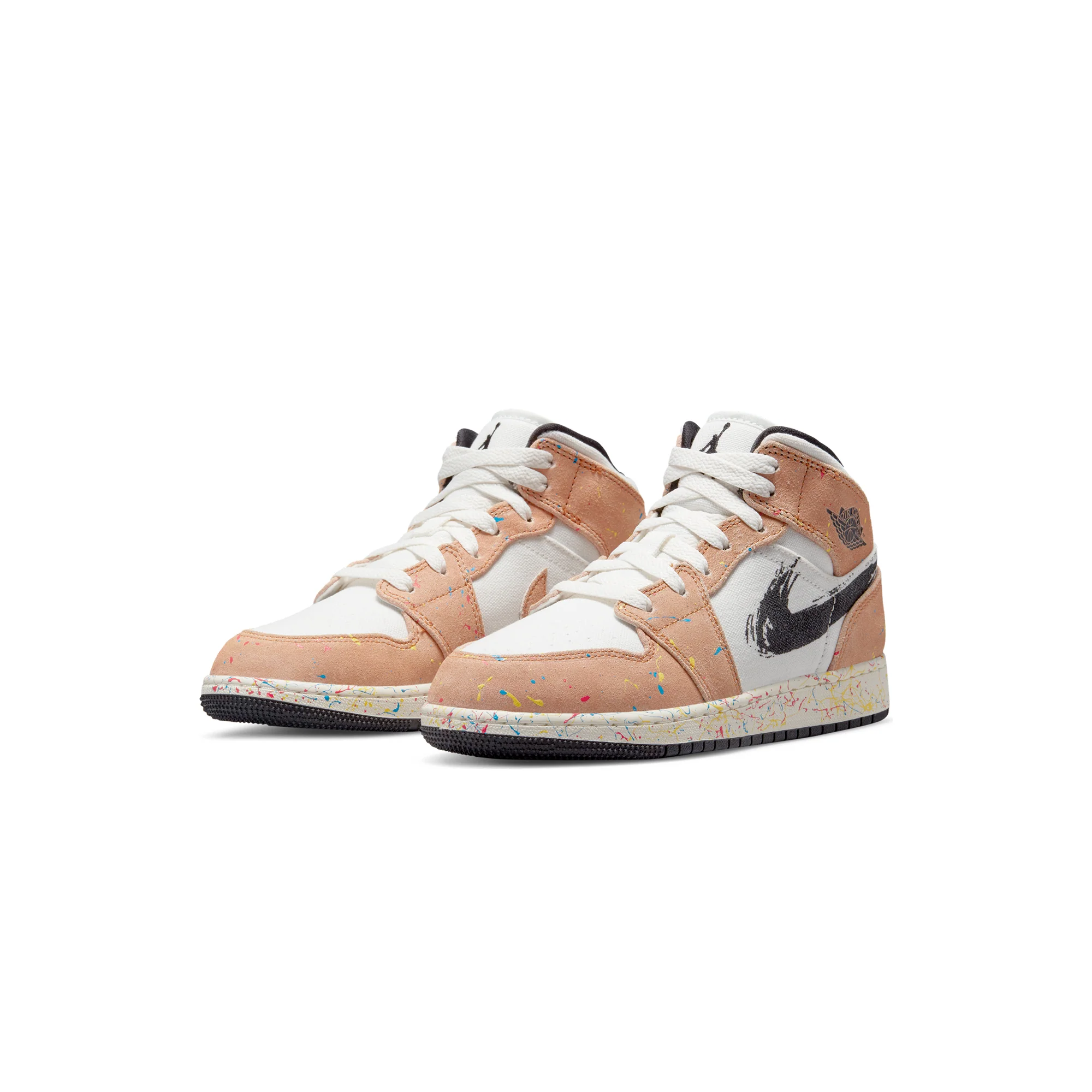 Air Jordan Kids 1 Mid SE GS Shoes 'Sail/Black' - Image 2