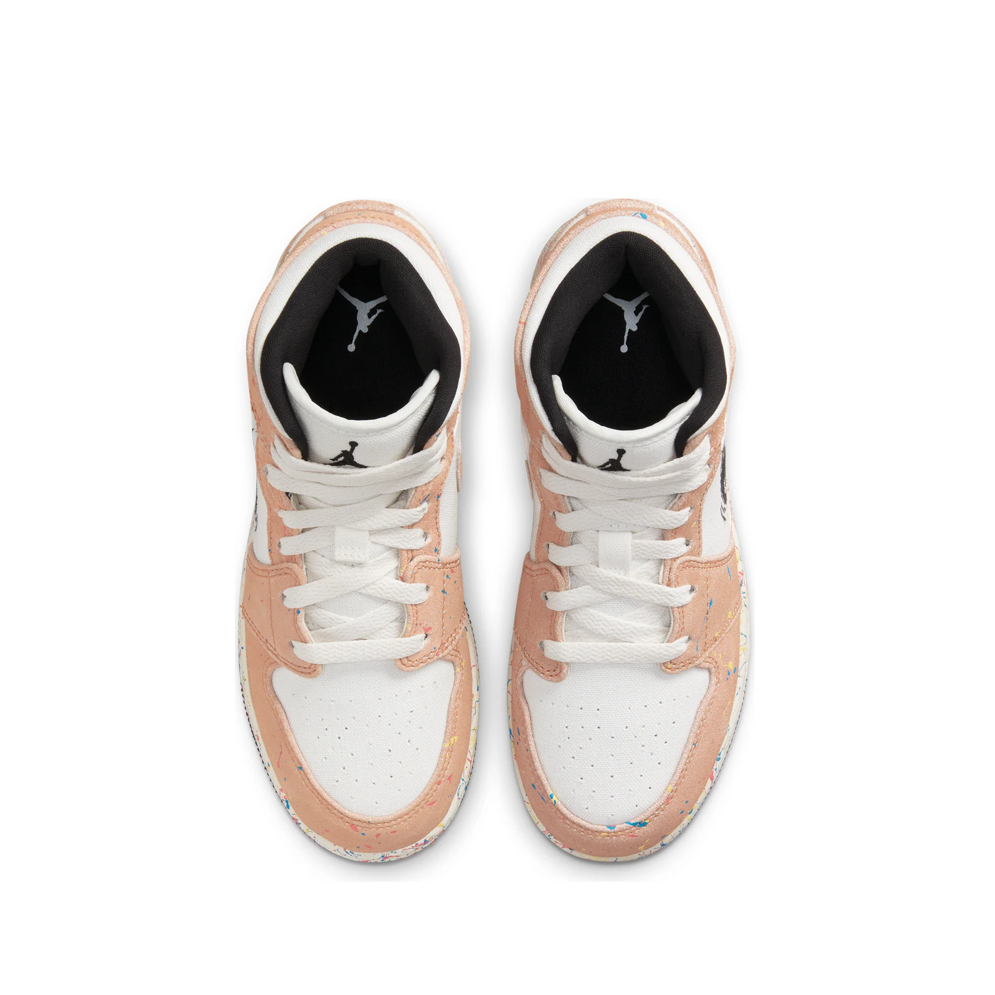 Air Jordan Kids 1 Mid SE GS Shoes 'Sail/Black' - Image 4