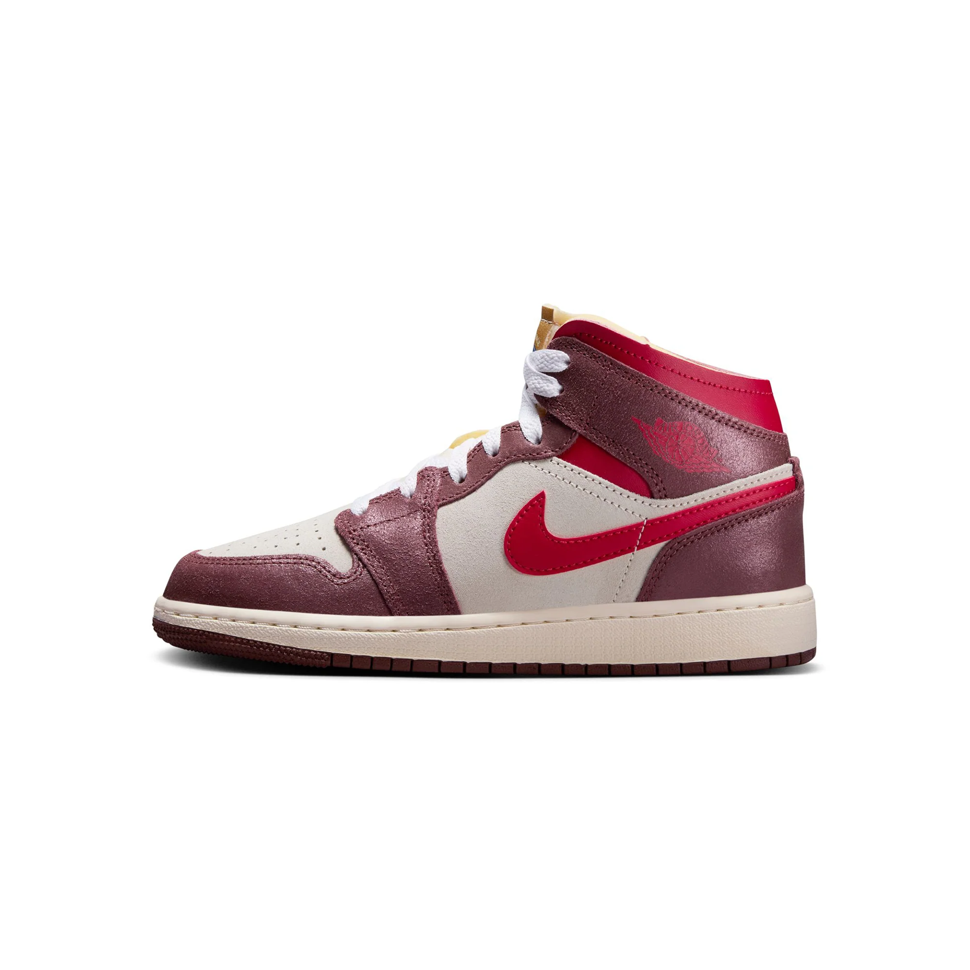 Air Jordan 1 Kids Mid SE "Buttered Toast" Shoes