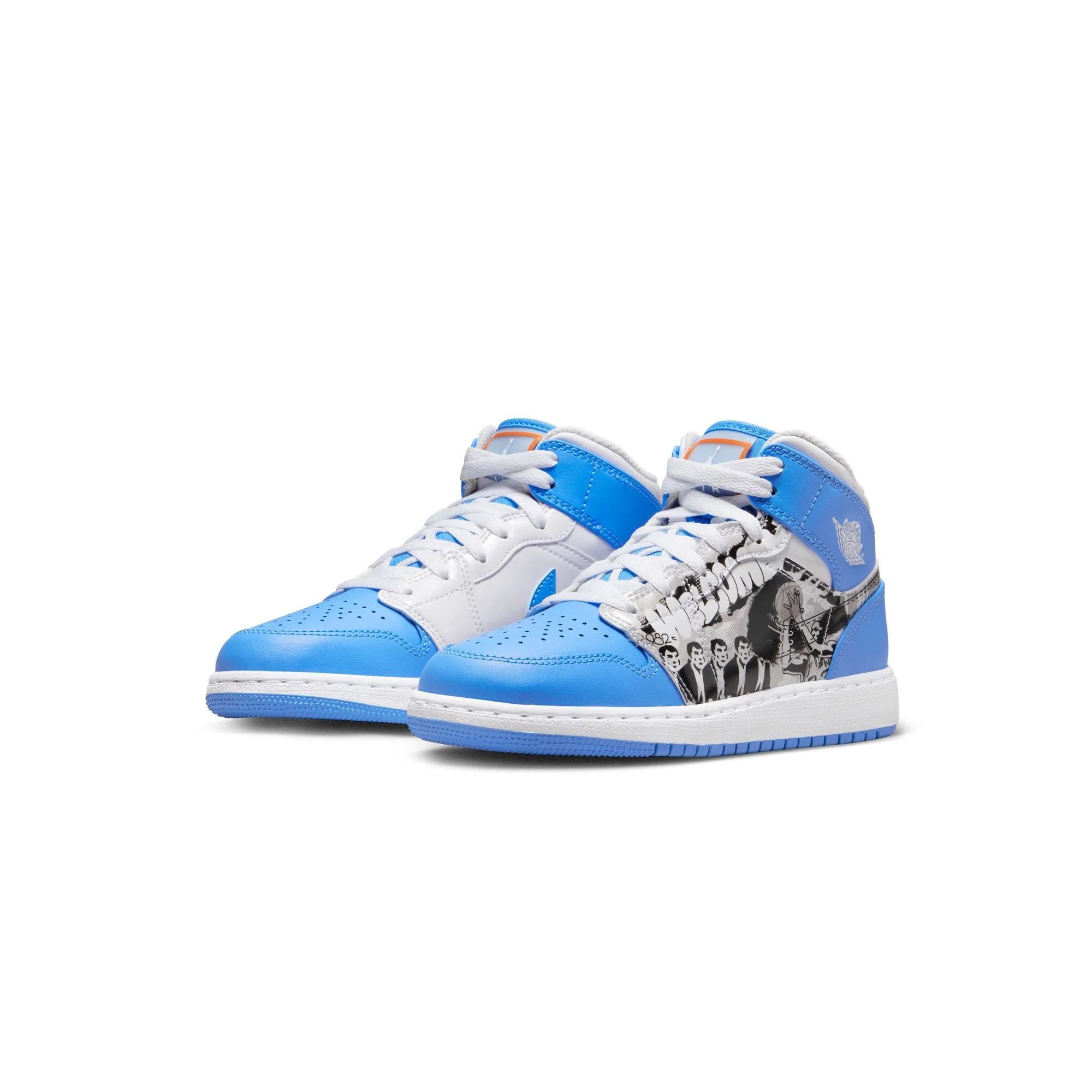 Air Jordan Kids 1 Mid Sneaker School Shoes - Image 2