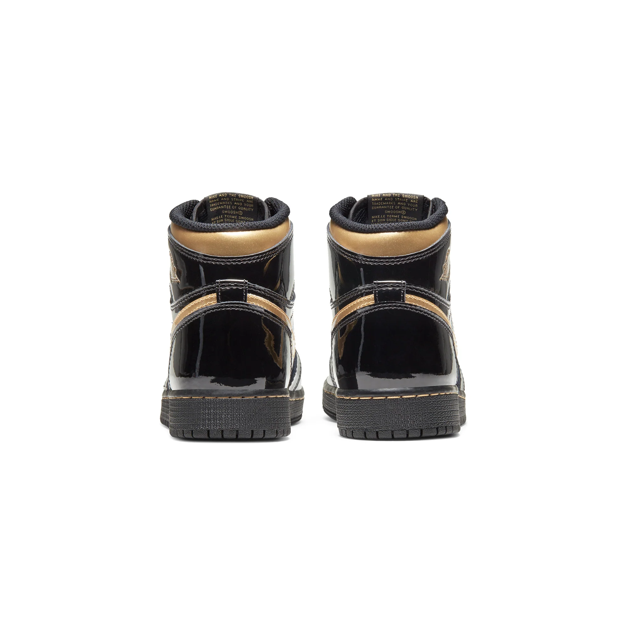 Air Jordan Kids 1 Retro High Black & Gold Shoes - Image 3