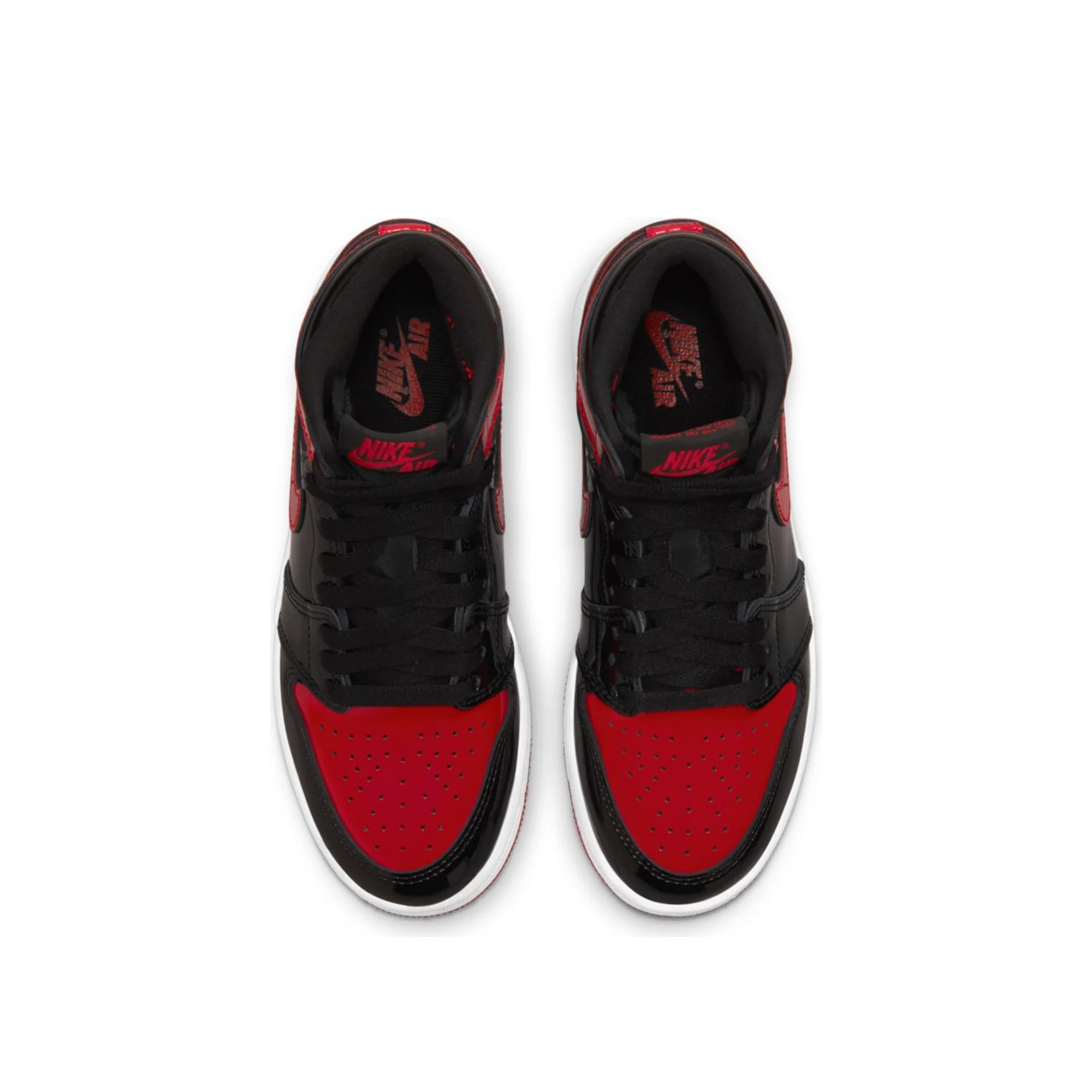 Air Jordan Kids 1 Retro High OG GS Patent Bred Shoes - Image 4