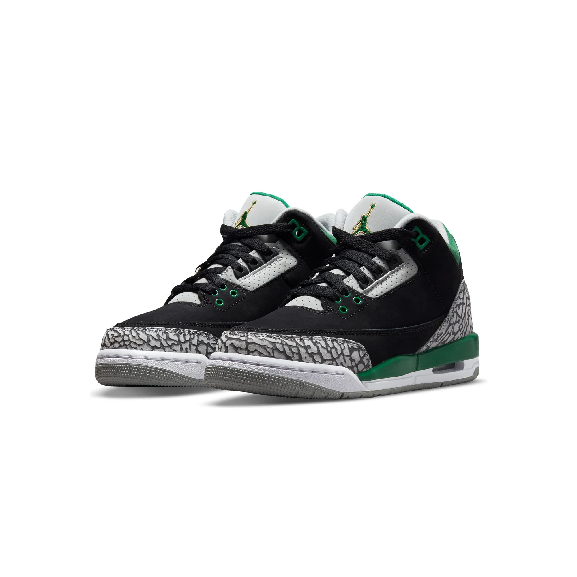 Air Jordan Kids 3 Retro GS Shoes 'Black/Pine Green' - Image 2