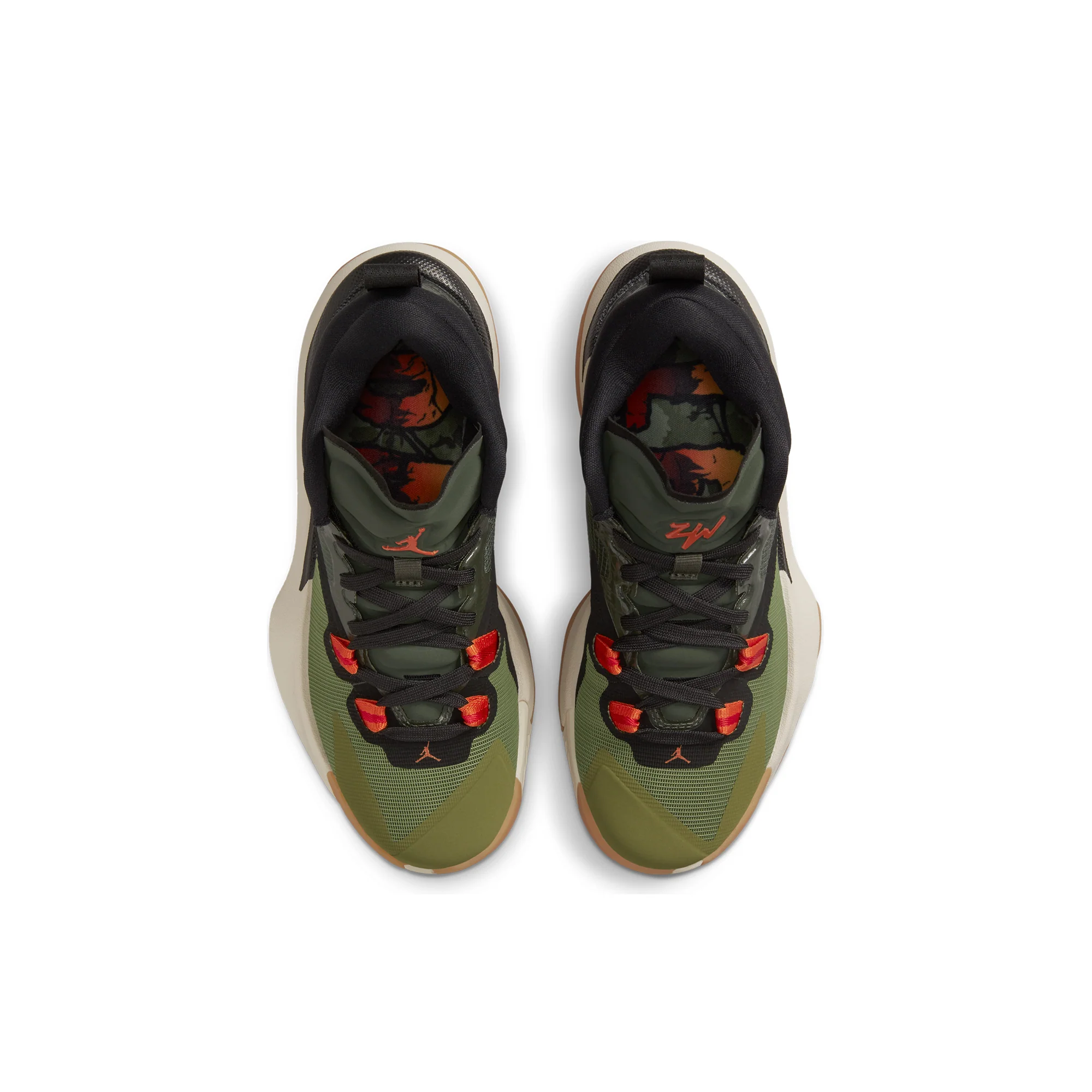 Air Jordan Kids Zion 1 Shoes 'Carbon Green/Black' - Image 4