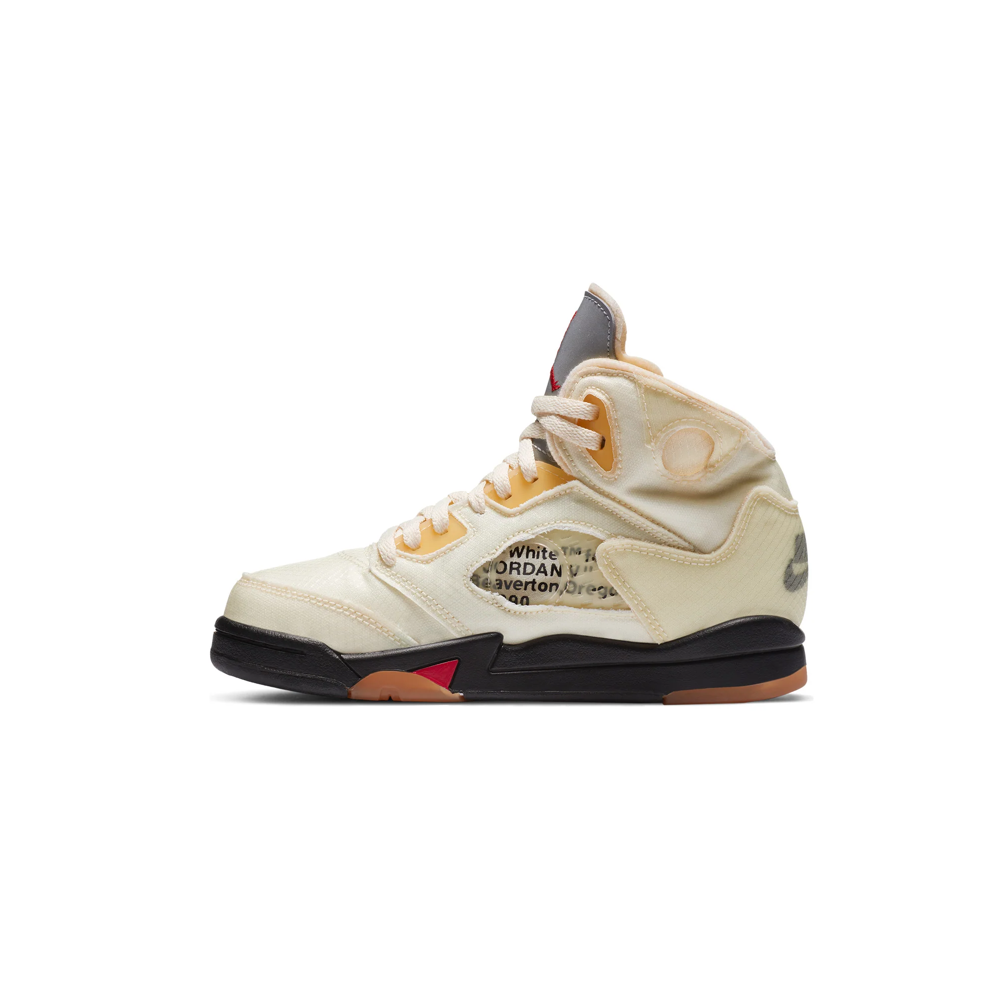 Air Jordan Off-White Little Kids 5 Retro SP Shoes - Image 4