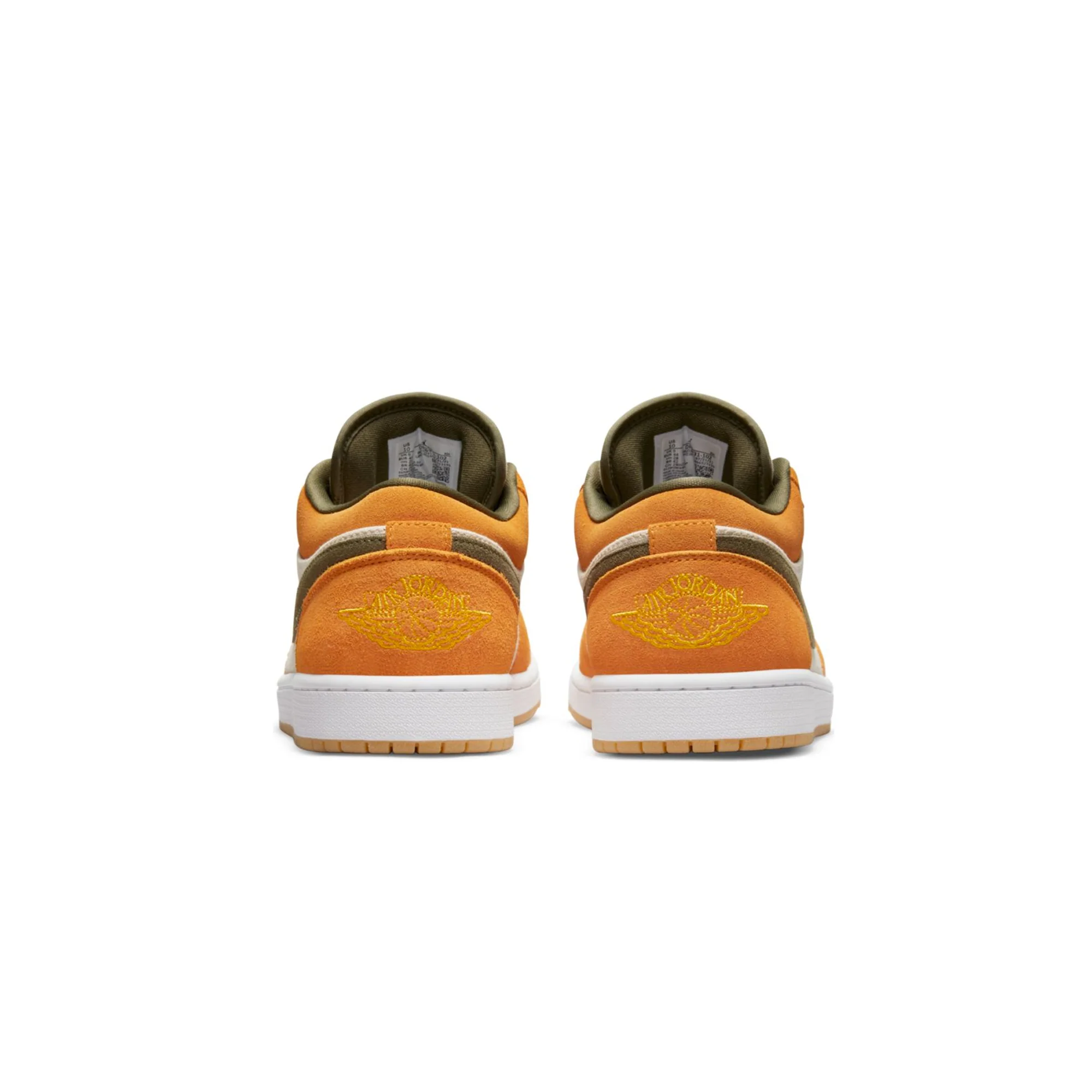 Air Jordan Mens 1 Low SE Shoes 'White/Medium Olive' - Image 3