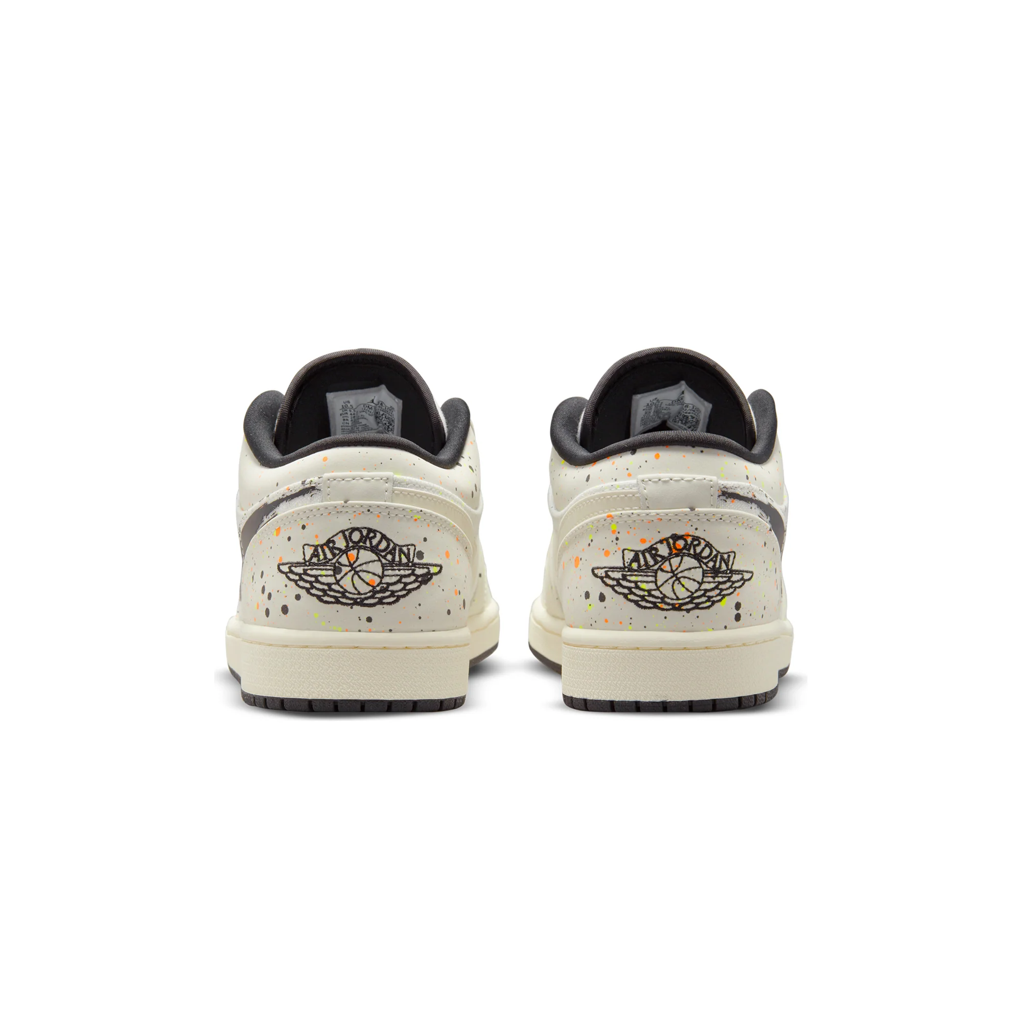 Air Jordan Mens 1 Low SE Shoes 'Sail/Black/Total orange' - Image 3