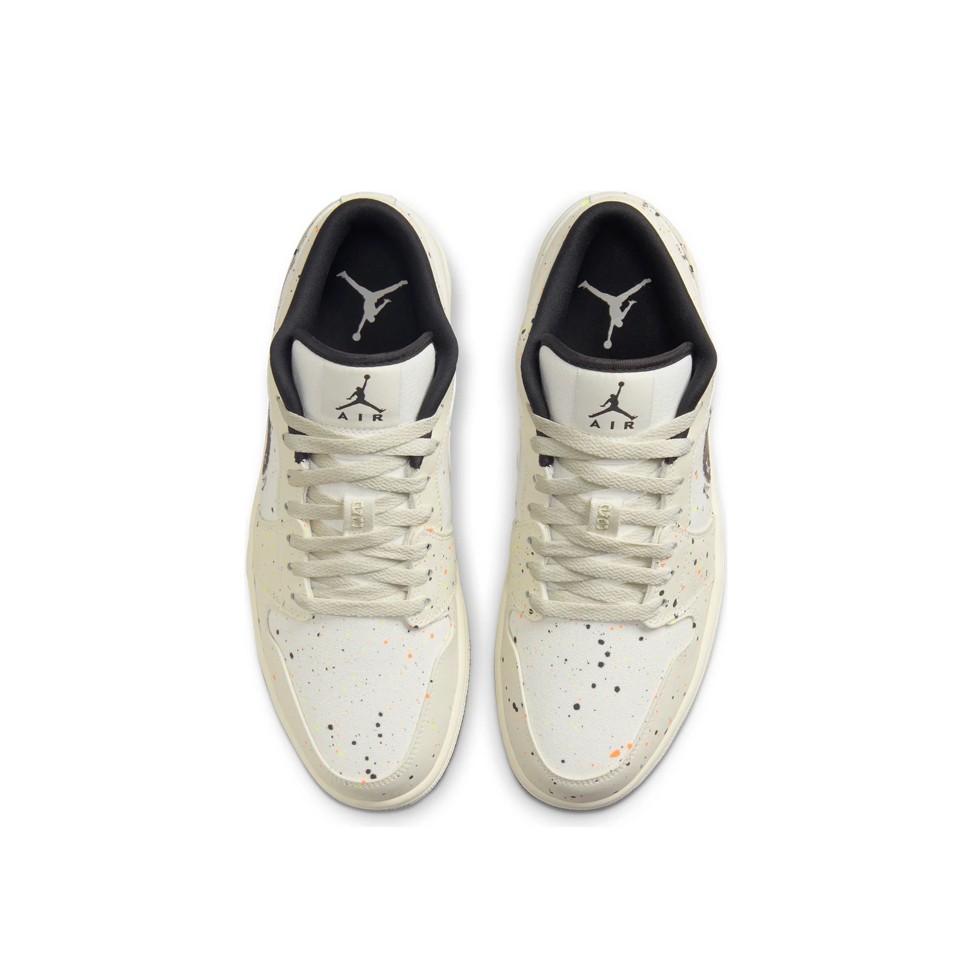 Air Jordan Mens 1 Low SE Shoes 'Sail/Black/Total orange' - Image 4