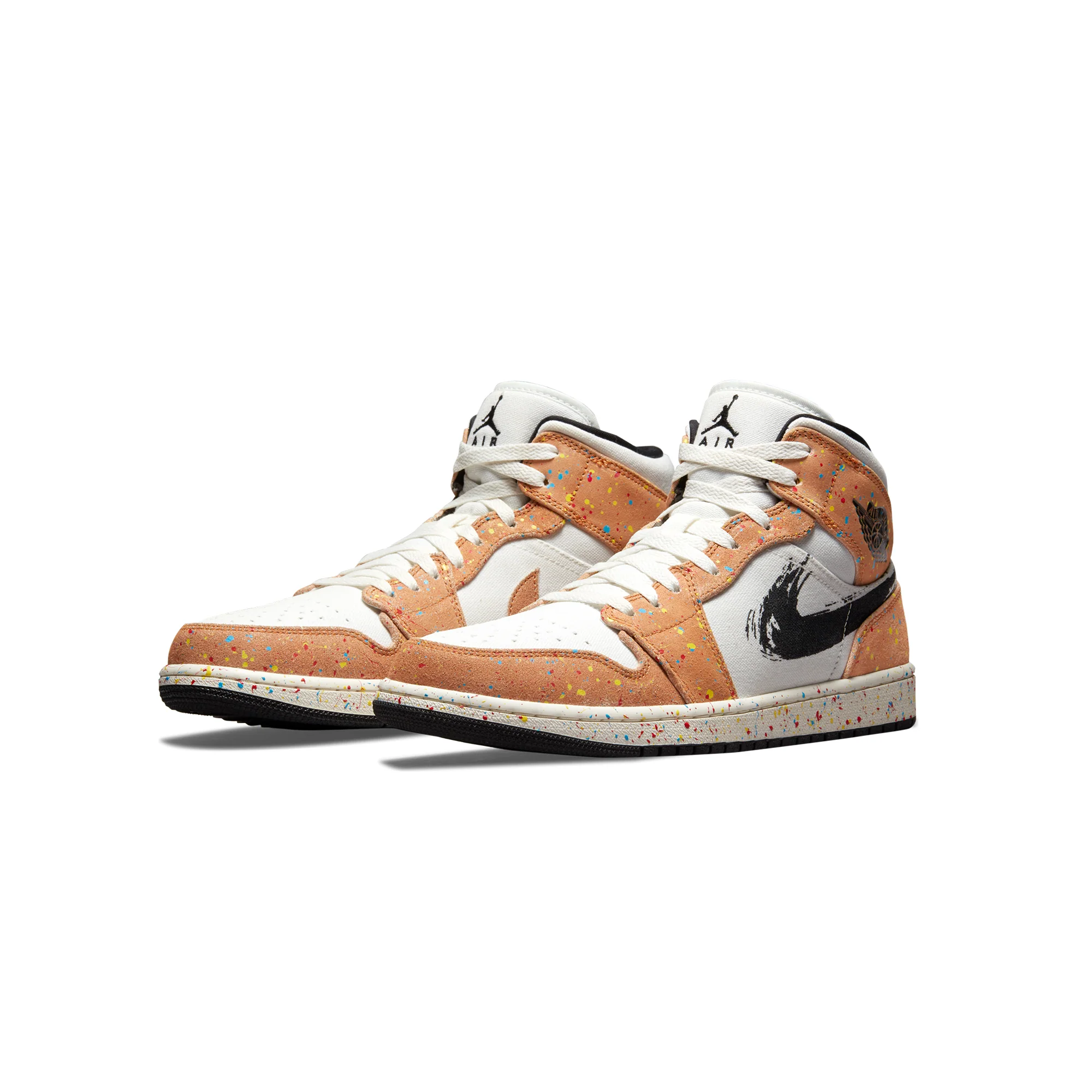Air Jordan Mens 1 Mid SE Shoes 'Sail/Black/Cider' - Image 2