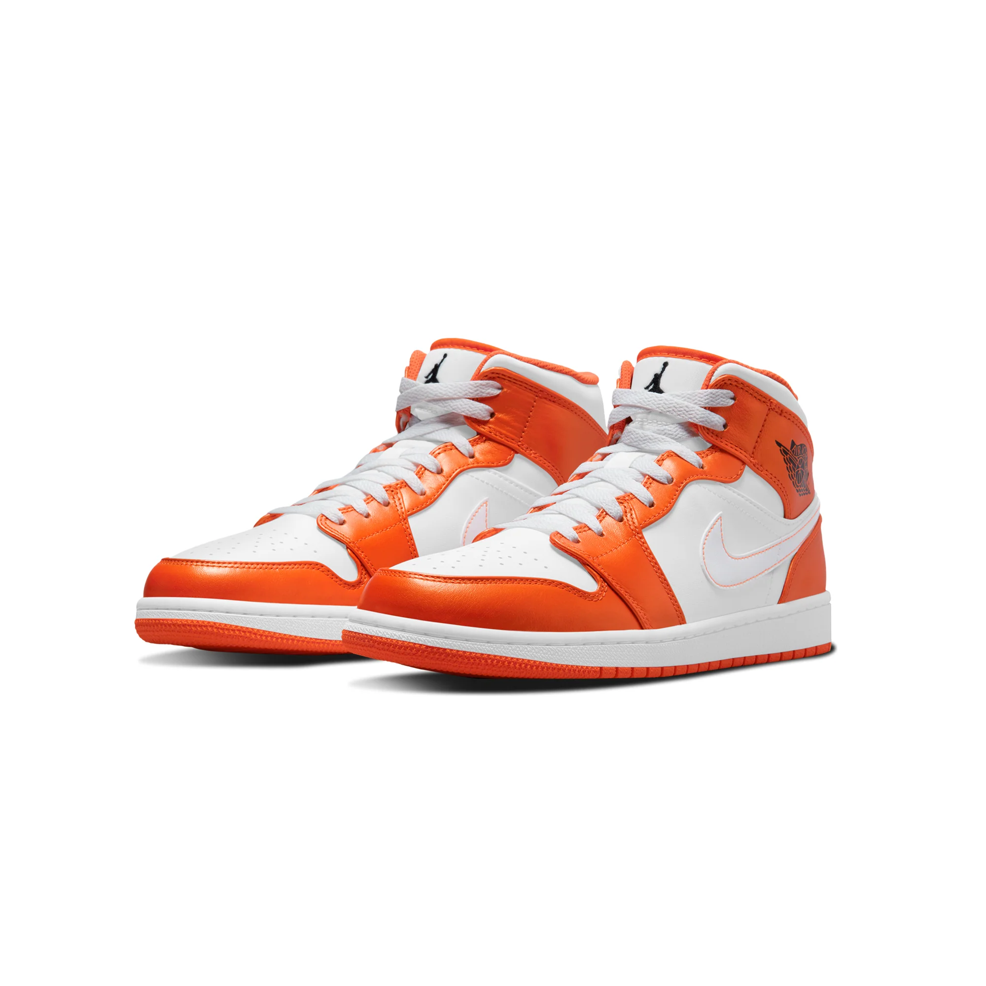 Air Jordan Mens 1 Mid SE Shoes Electro Orange/Black/White - Image 2