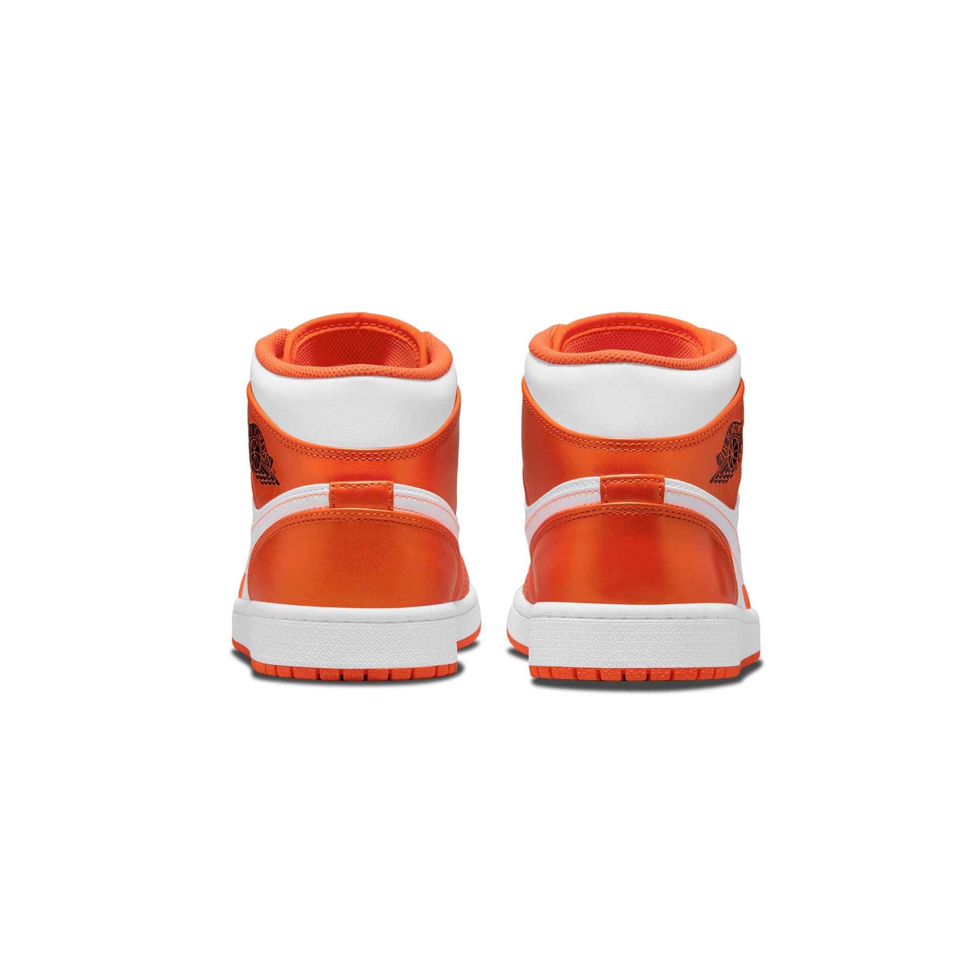Air Jordan Mens 1 Mid SE Shoes Electro Orange/Black/White - Image 3