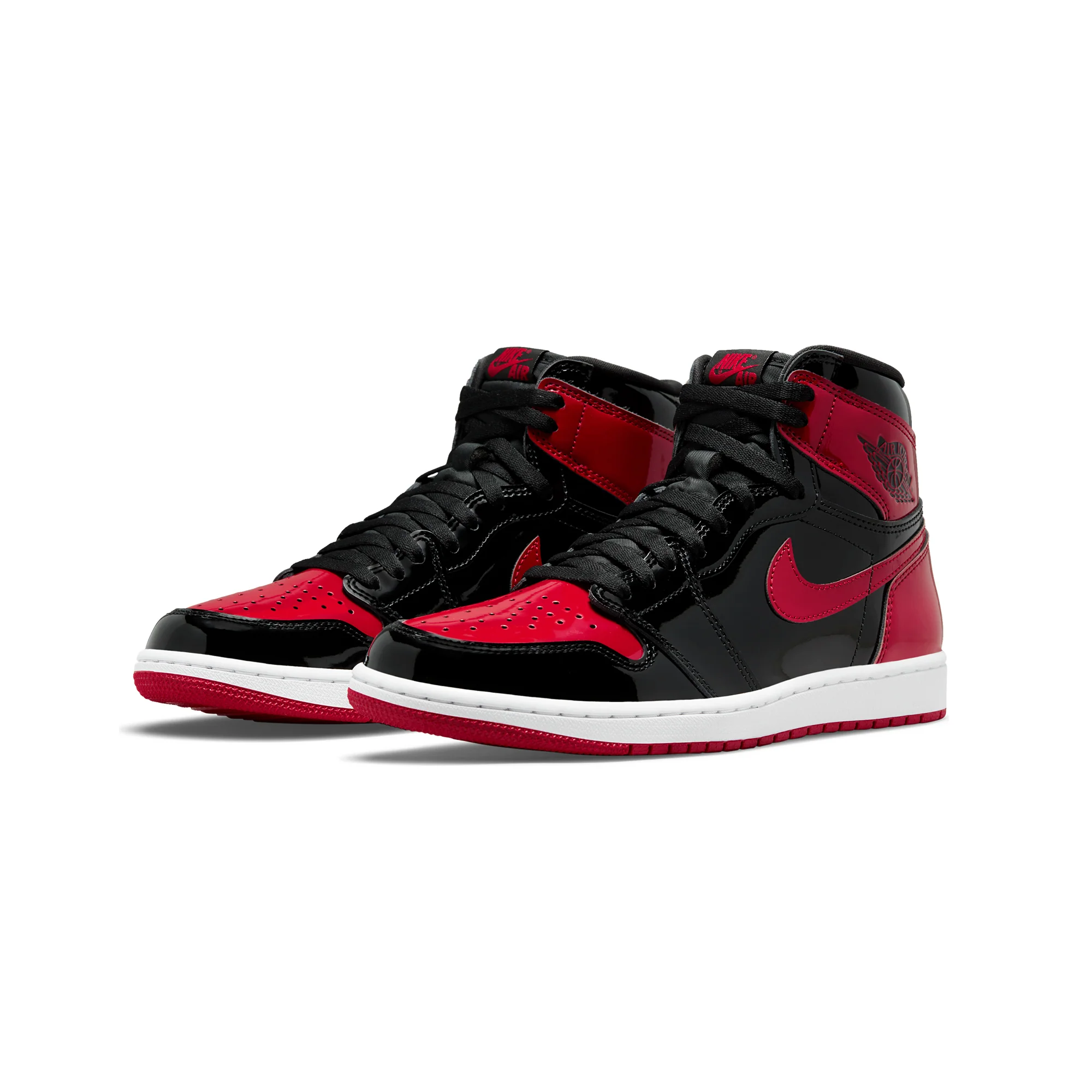 Air Jordan Mens 1 Retro High OG Patent Bred Shoes - Image 2