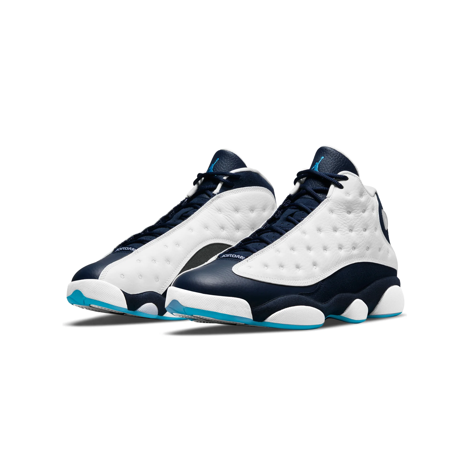 Air Jordan Mens 13 Retro Shoes White/DK Powder Blue - Image 2
