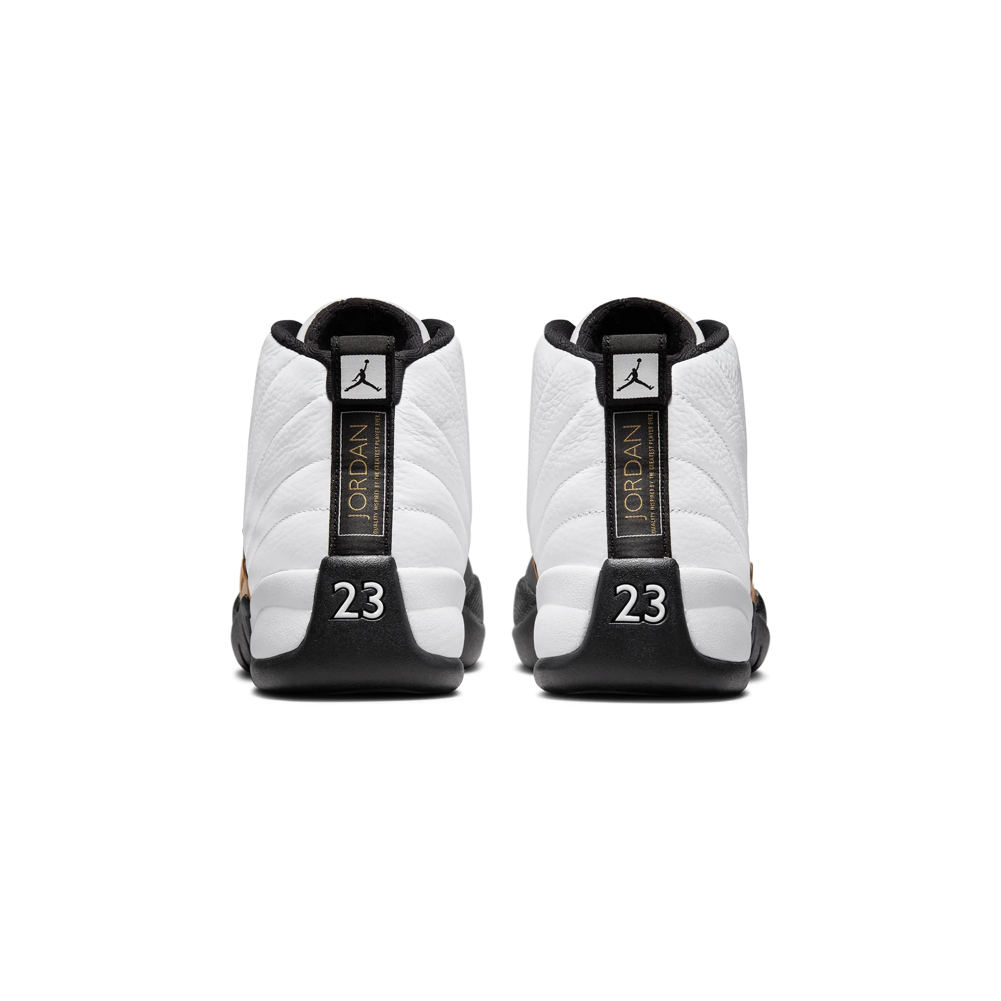 Air Jordan Mens 12 Retro Shoes 'White/Metallic Gold' - Image 3