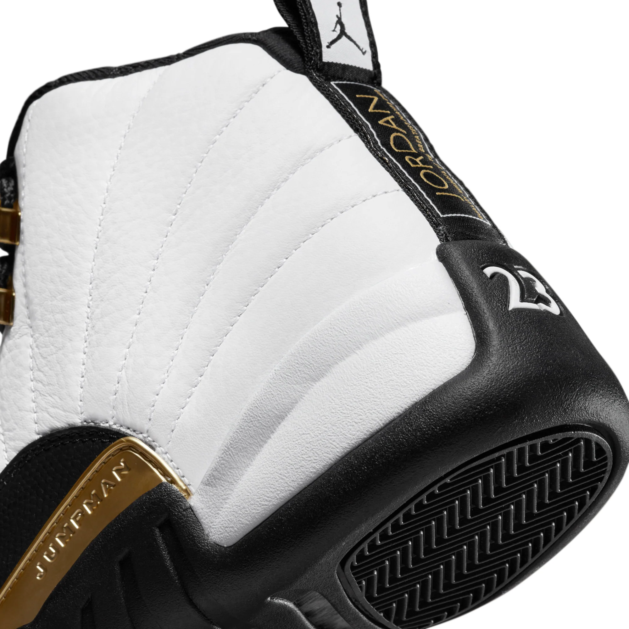 Air Jordan Mens 12 Retro Shoes 'White/Metallic Gold' - Image 4