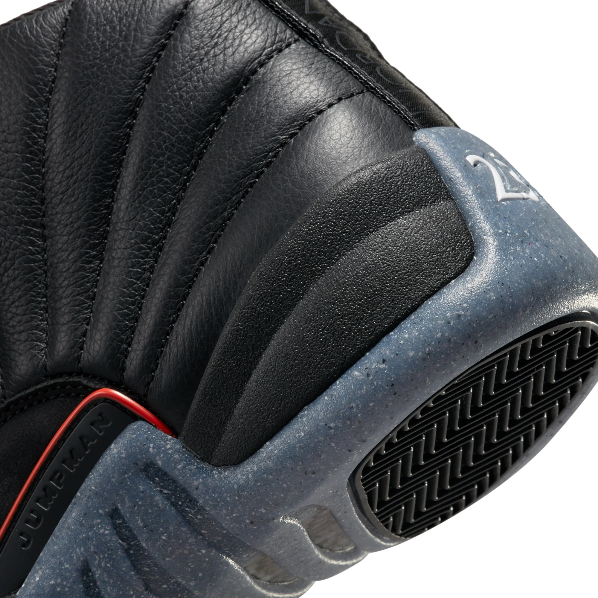Air Jordan Mens 12 Retro Shoes Black/Bright Crimson - Image 4