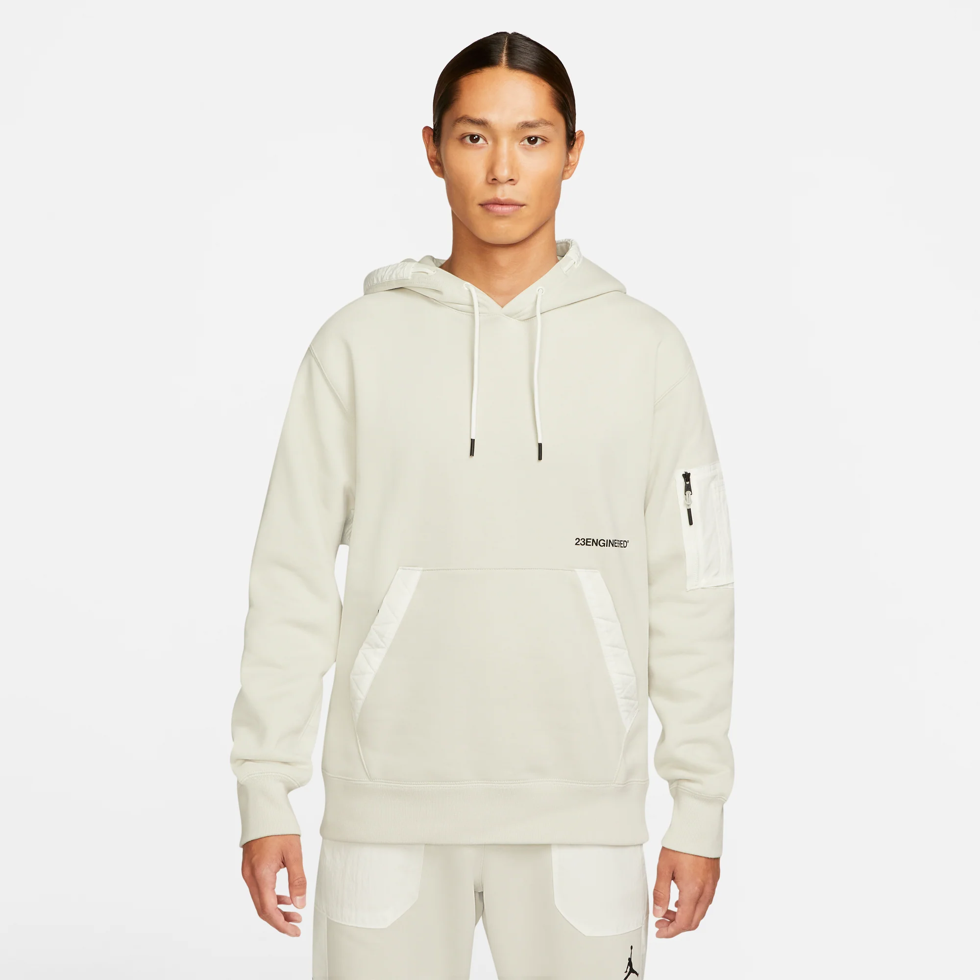 Air Jordan Mens 23 Engineered Fleece Hoodie 'Light Bone' - Image 2