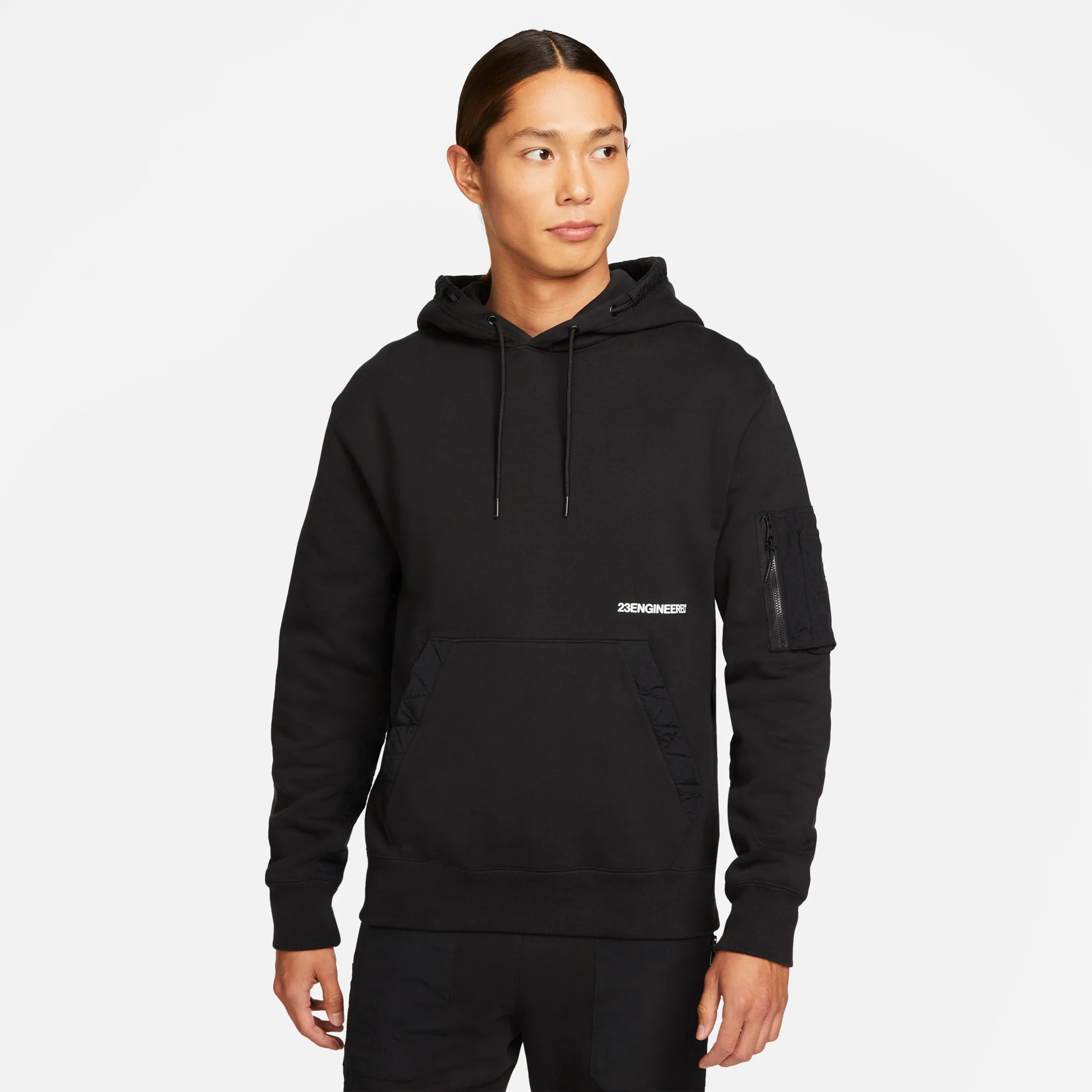 Air Jordan Mens 23 Engineered Fleece Hoodie 'Black' - Image 2