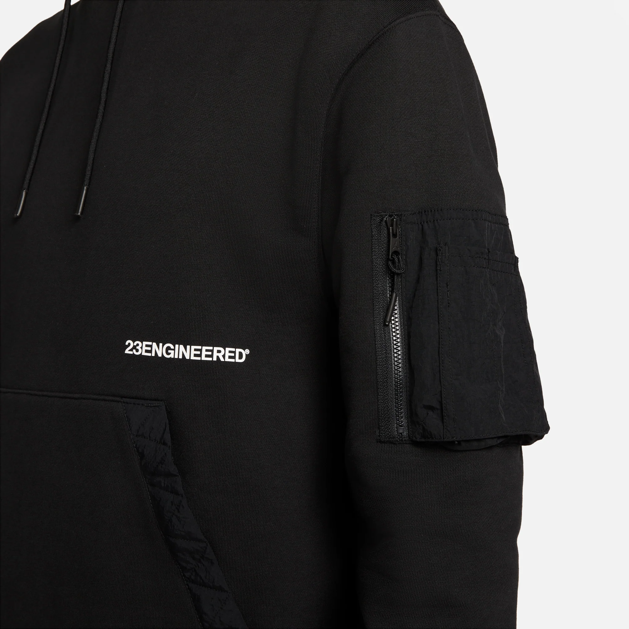 Air Jordan Mens 23 Engineered Fleece Hoodie 'Black' - Image 4