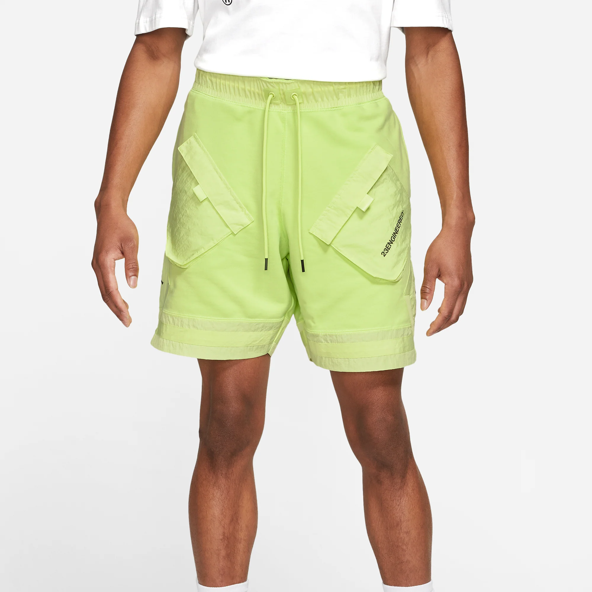 Air Jordan Mens 23 Engineered Shorts 'Lt Lemon Twist' - Image 2