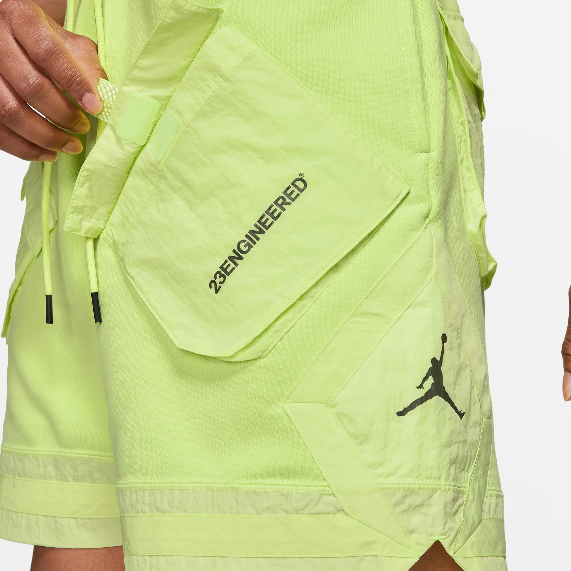 Air Jordan Mens 23 Engineered Shorts 'Lt Lemon Twist' - Image 4